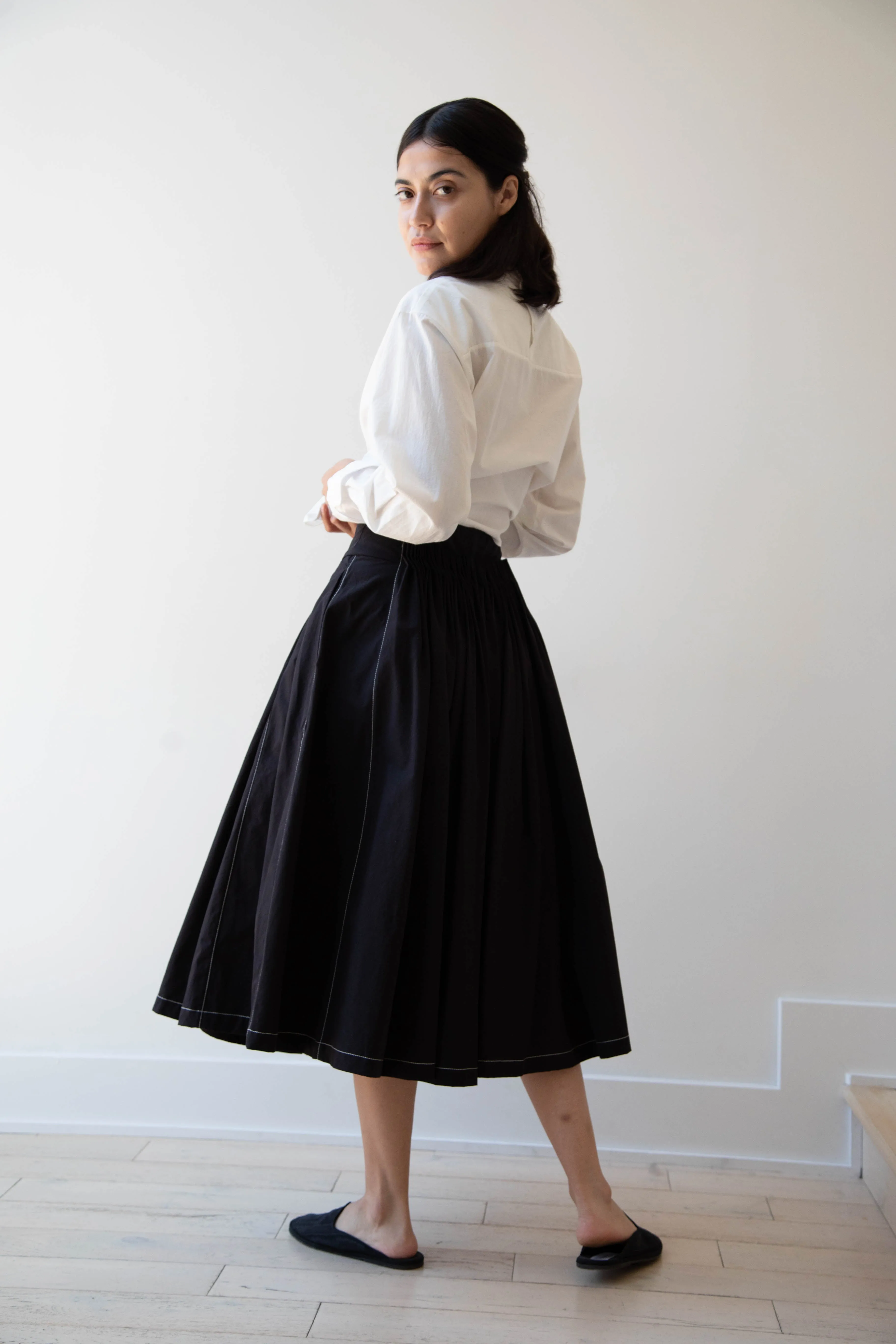 Renli Su | Pintuck Skirt in Black