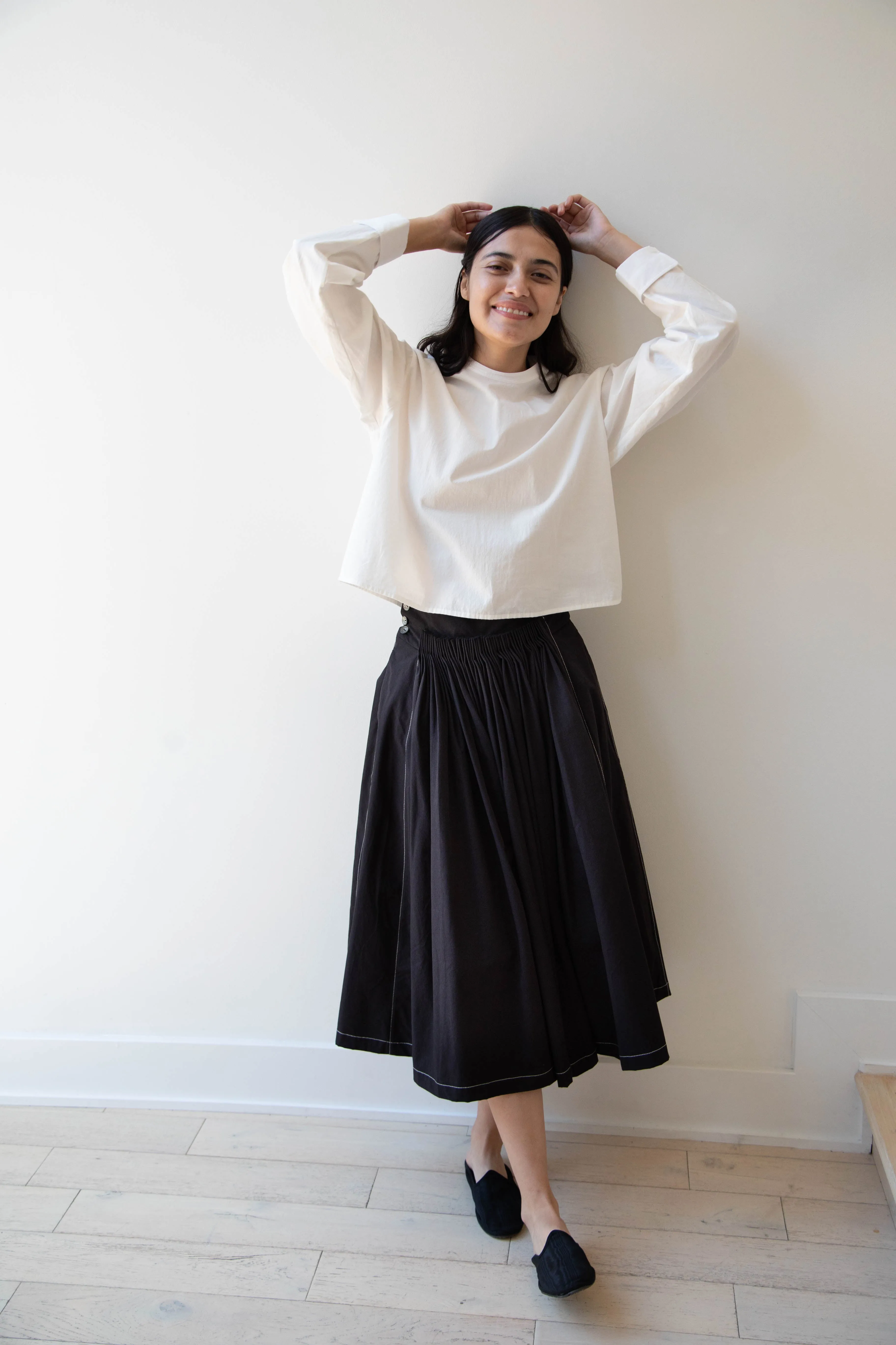 Renli Su | Pintuck Skirt in Black