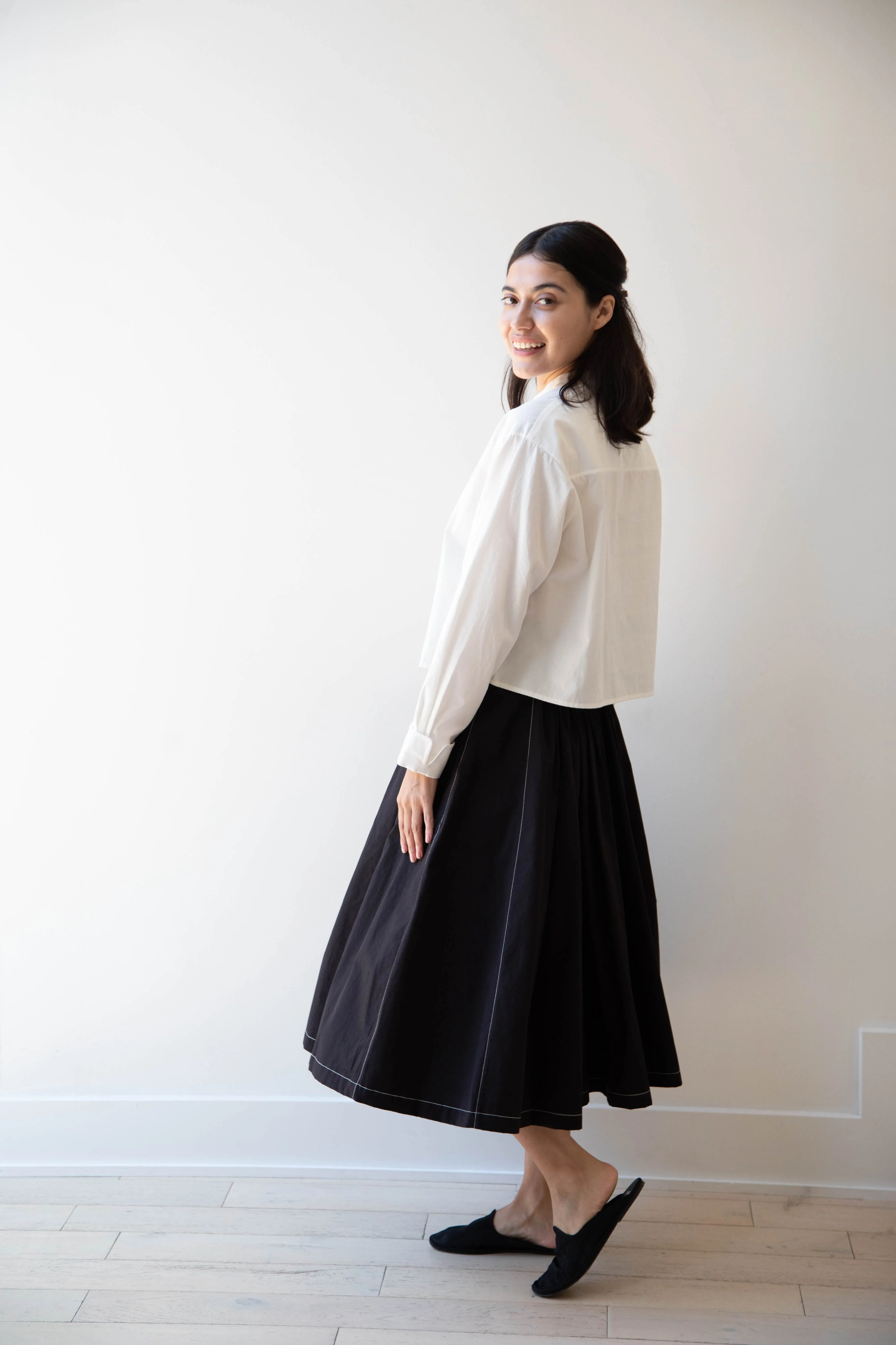 Renli Su | Pintuck Skirt in Black