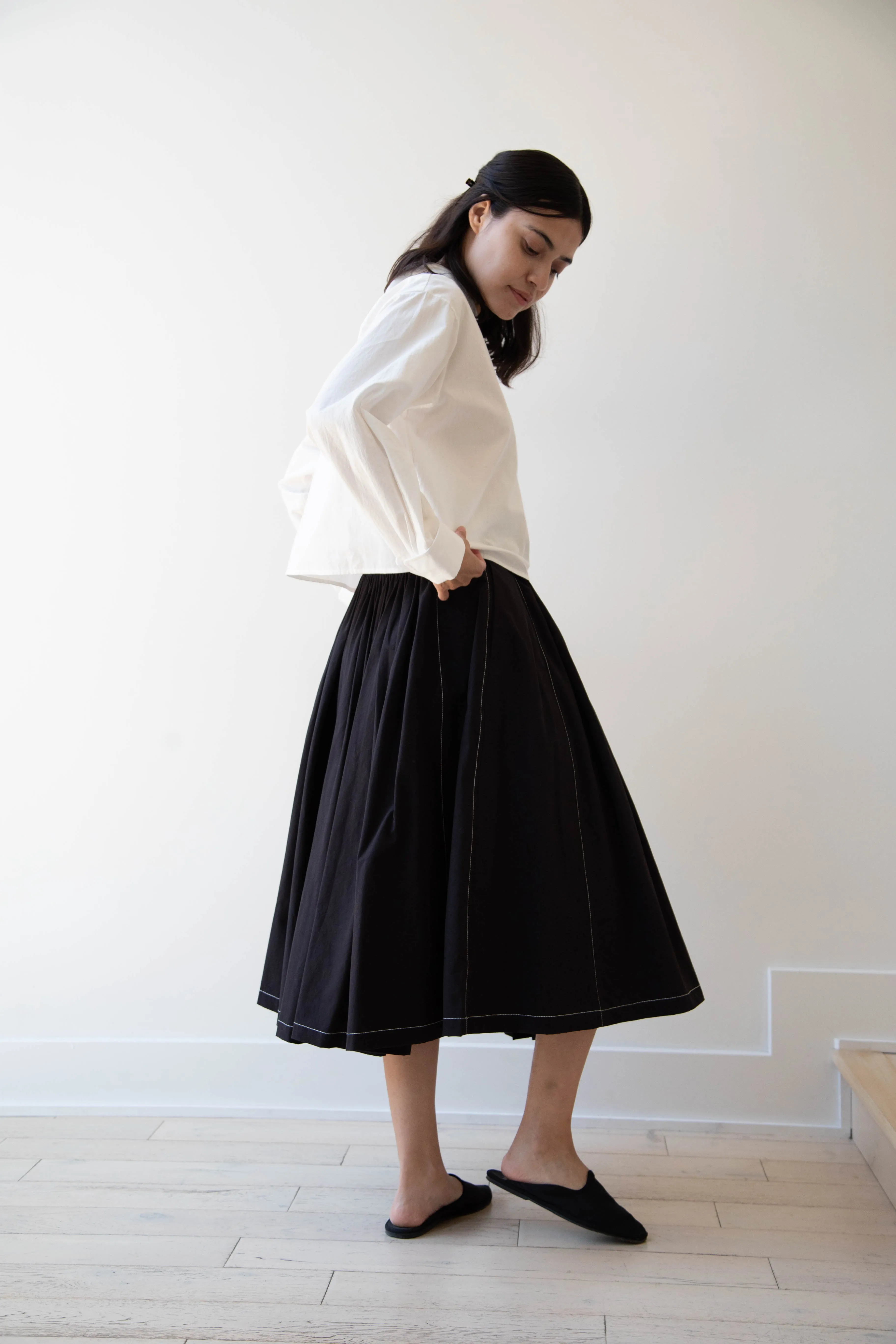 Renli Su | Pintuck Skirt in Black