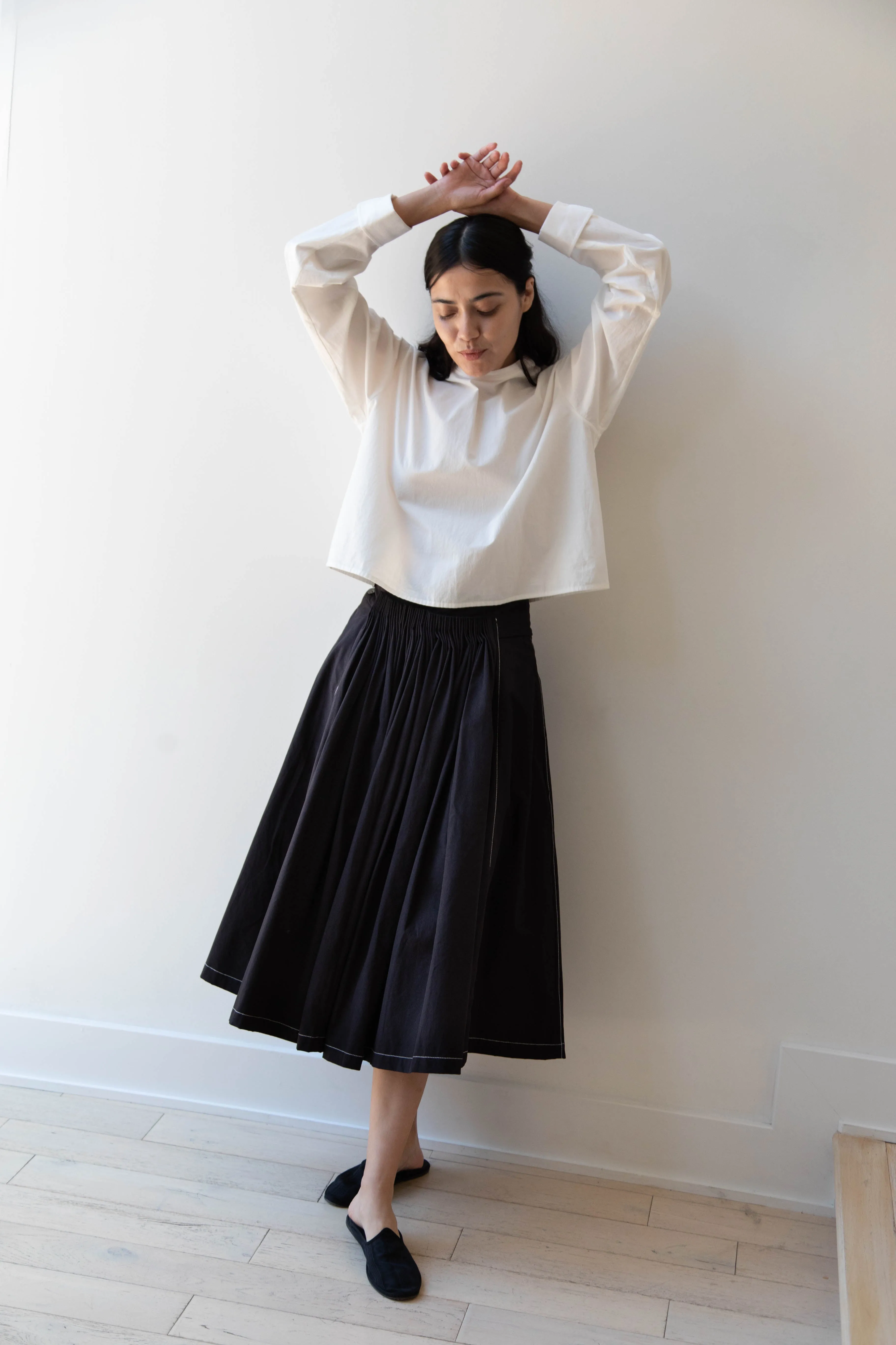 Renli Su | Pintuck Skirt in Black