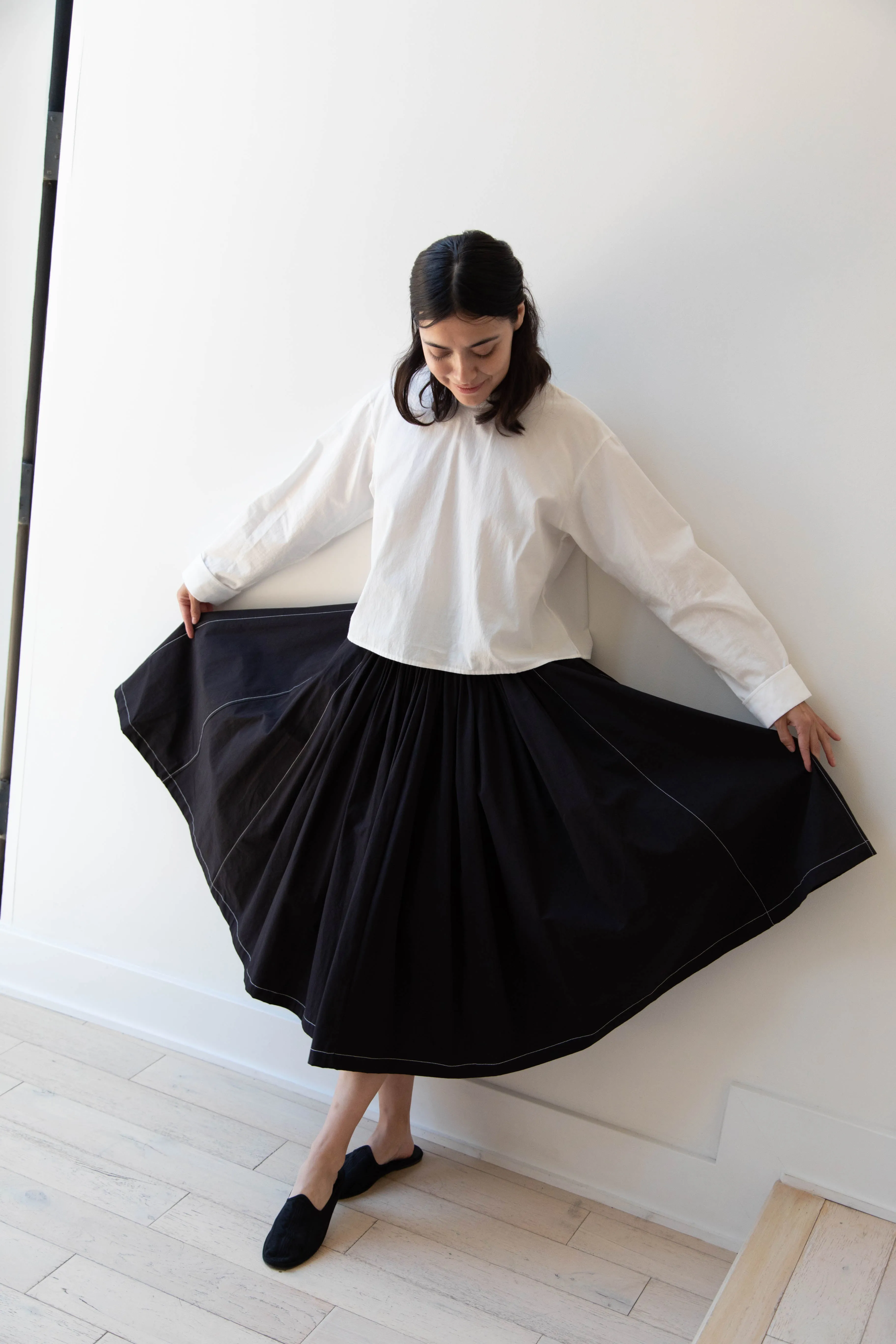 Renli Su | Pintuck Skirt in Black