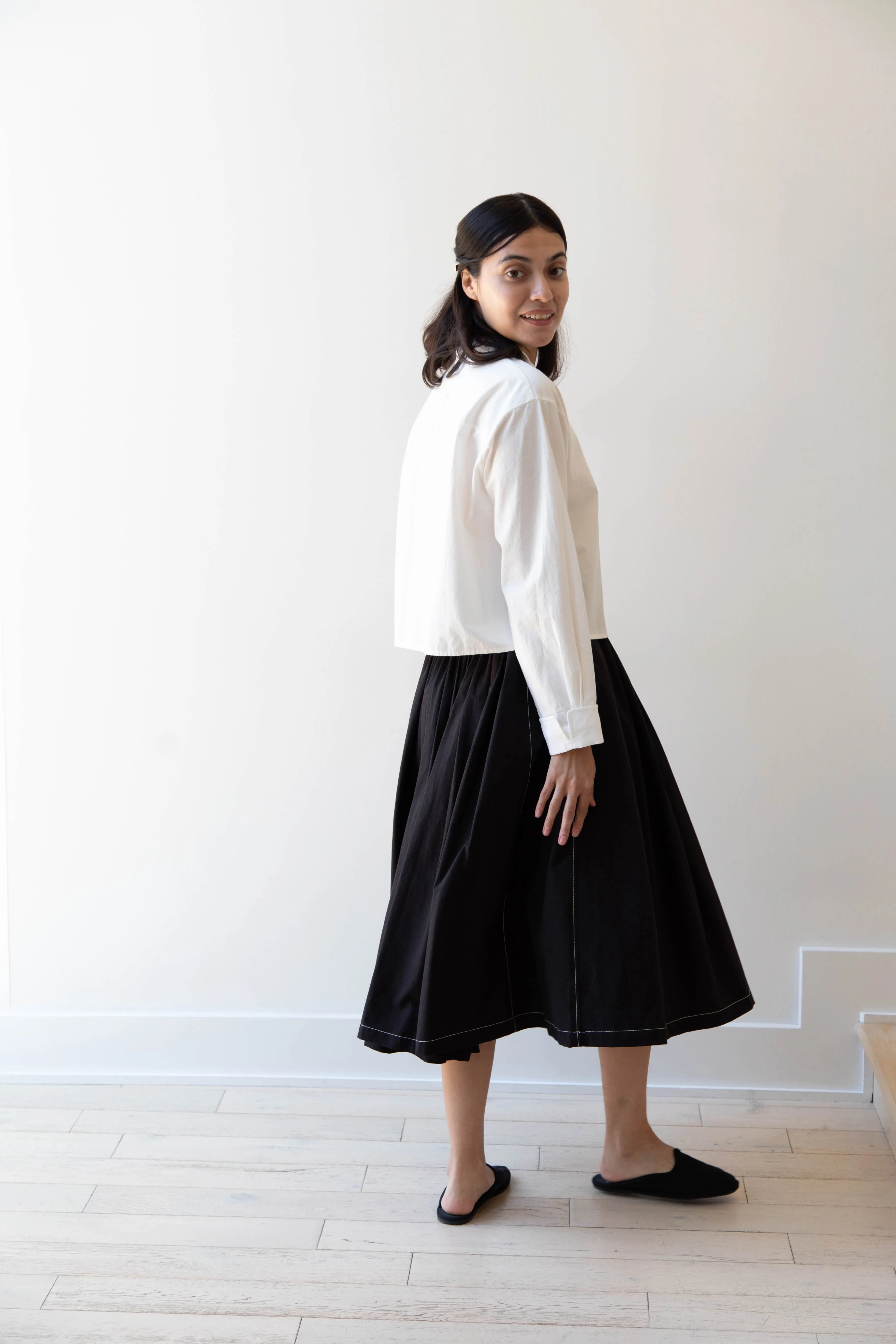 Renli Su | Pintuck Skirt in Black