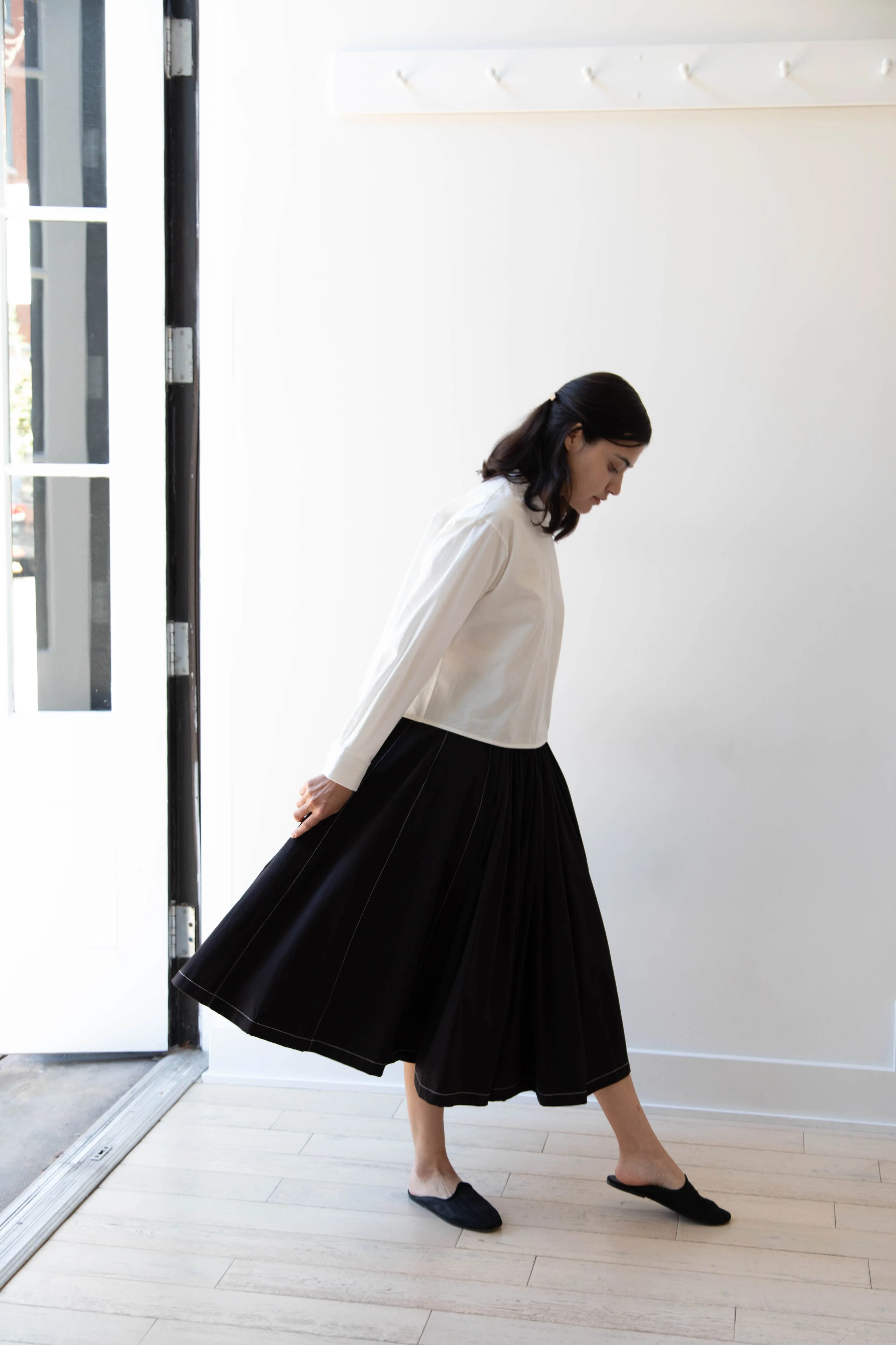 Renli Su | Pintuck Skirt in Black