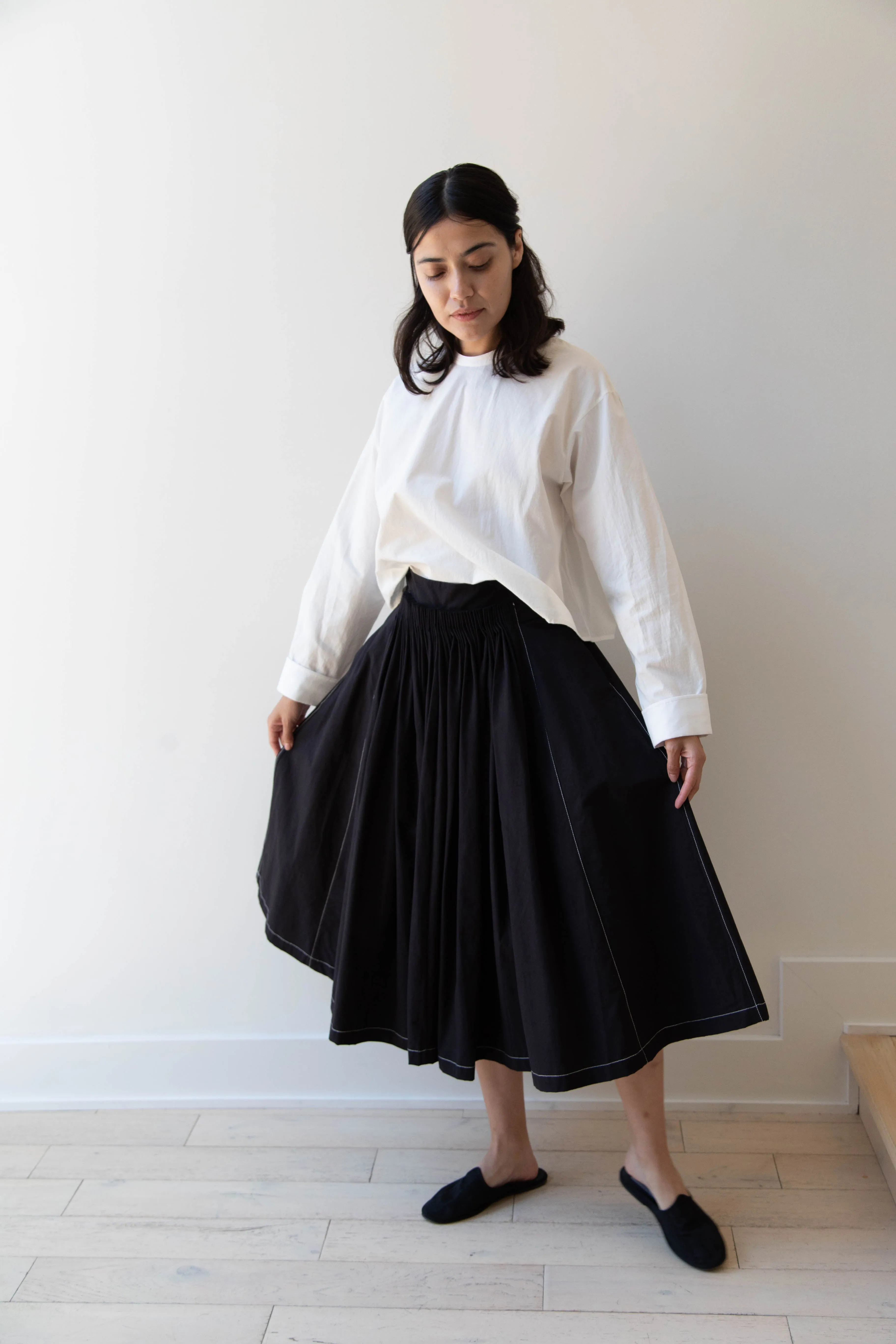 Renli Su | Pintuck Skirt in Black