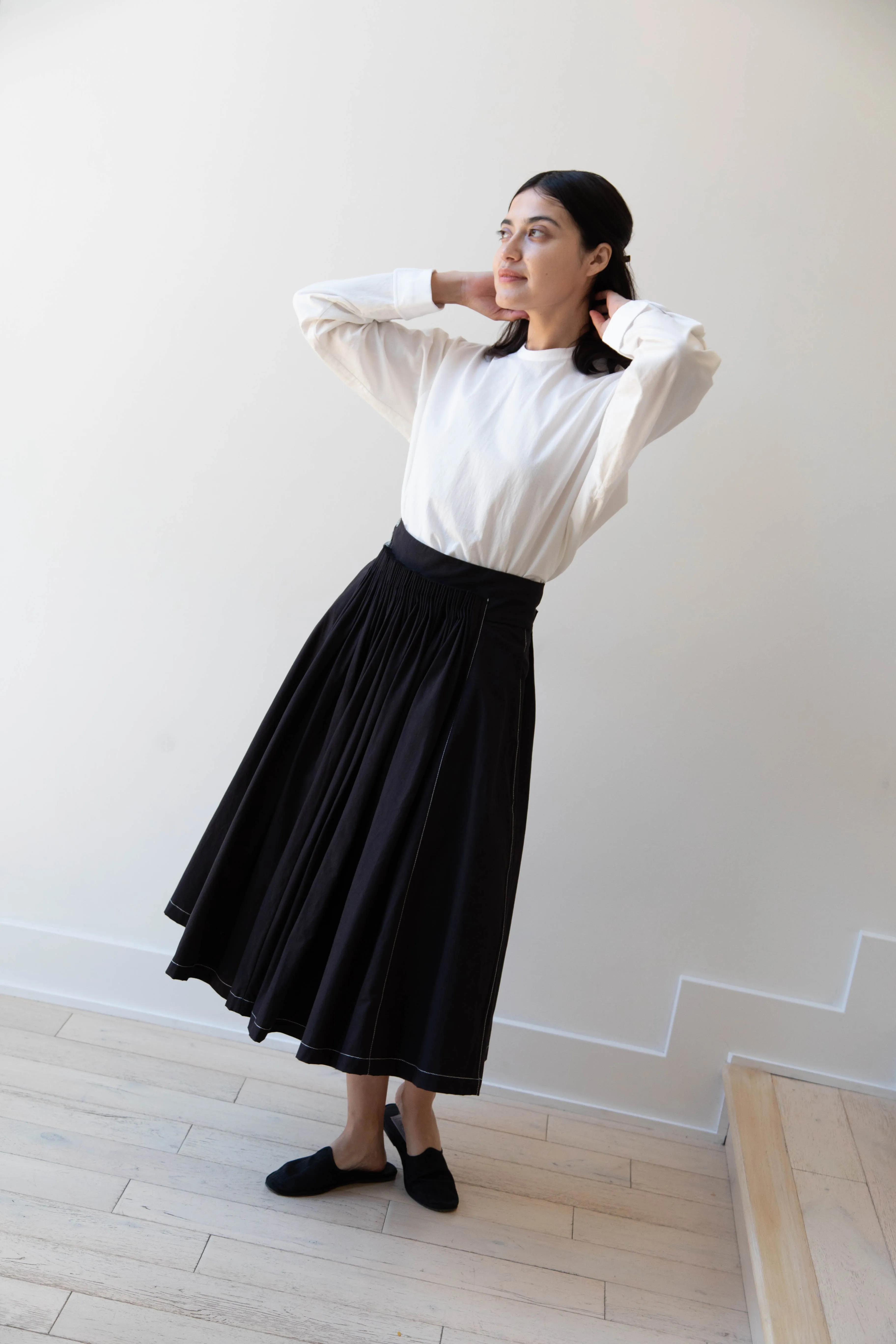 Renli Su | Pintuck Skirt in Black