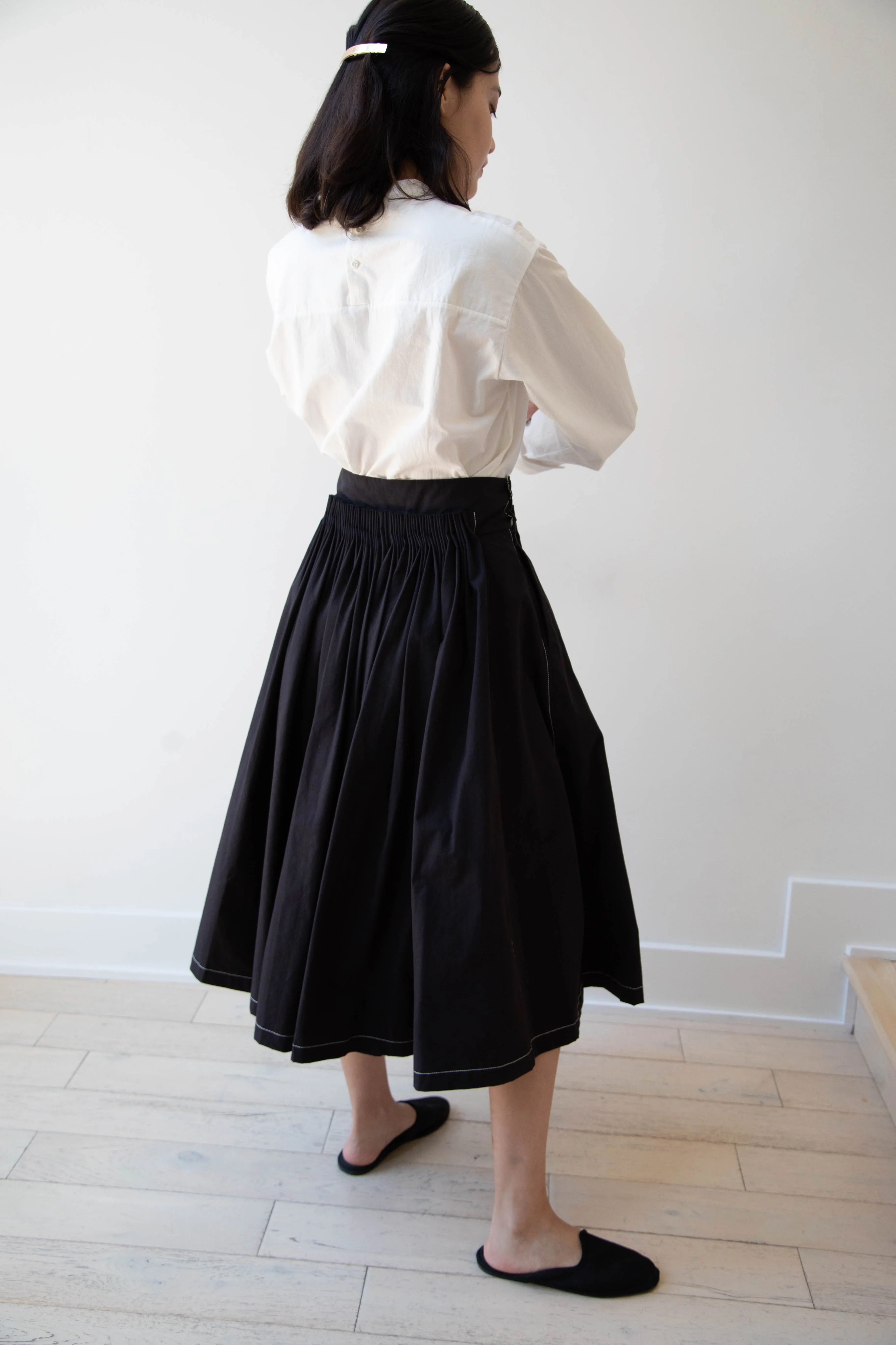 Renli Su | Pintuck Skirt in Black