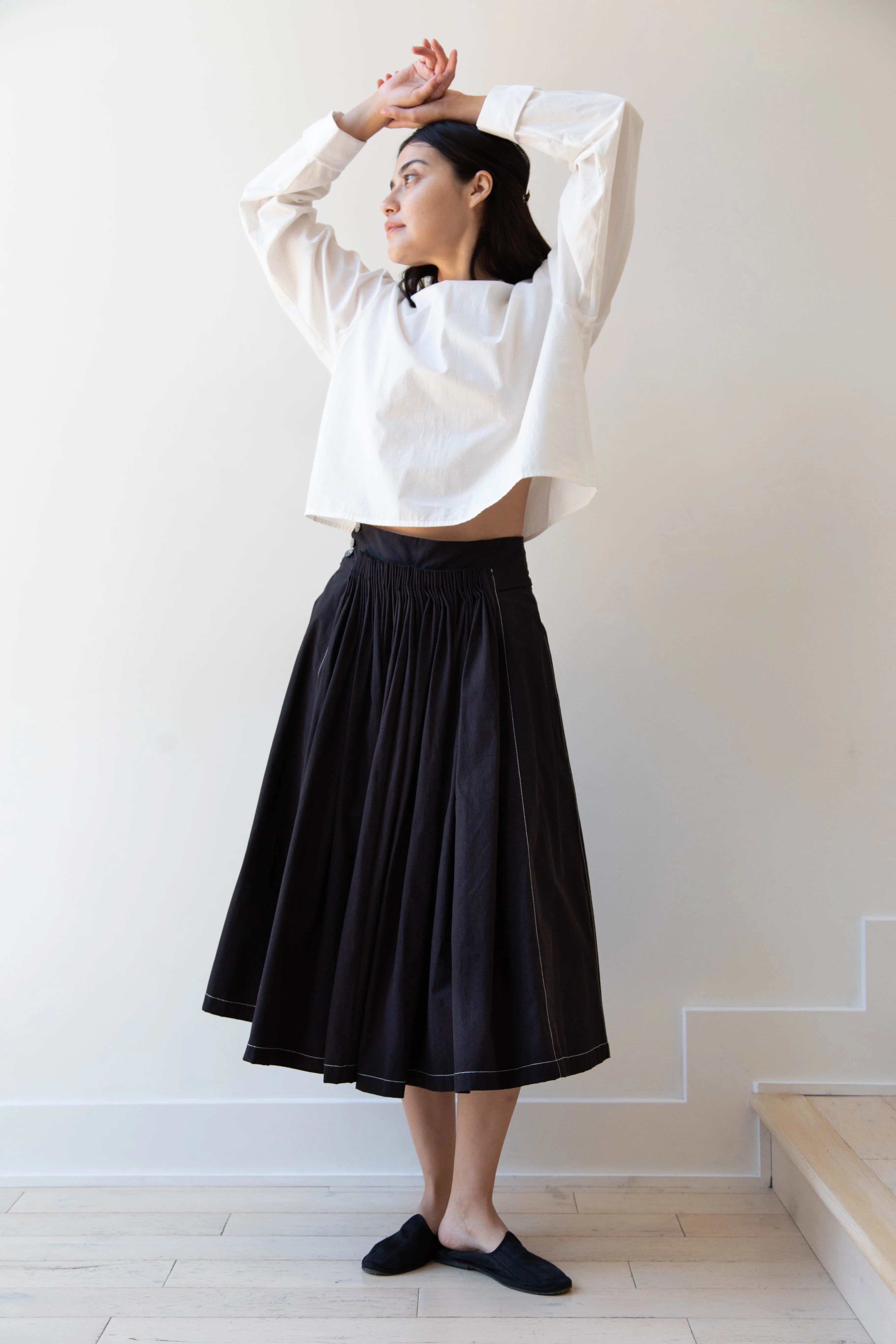 Renli Su | Pintuck Skirt in Black