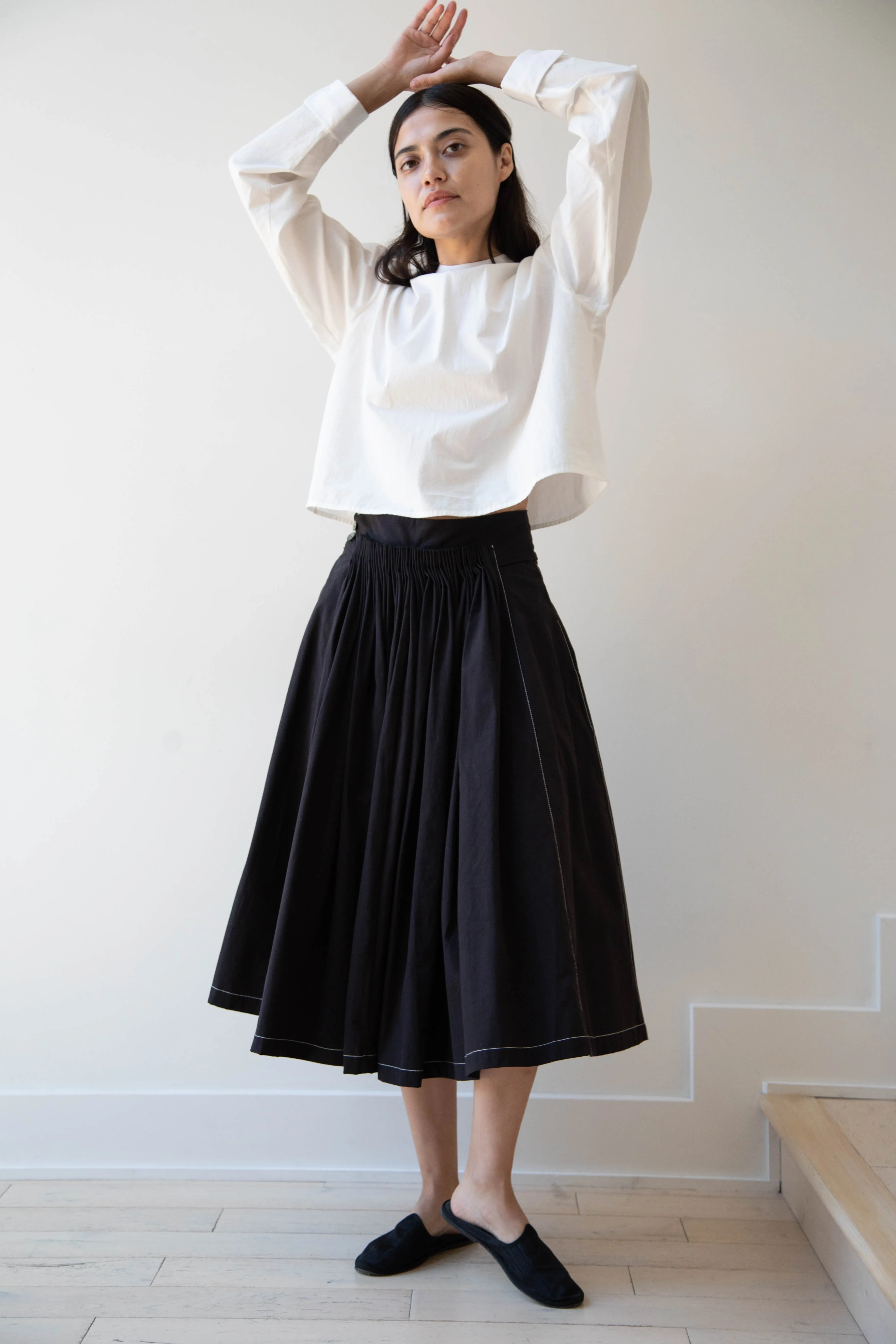 Renli Su | Pintuck Skirt in Black