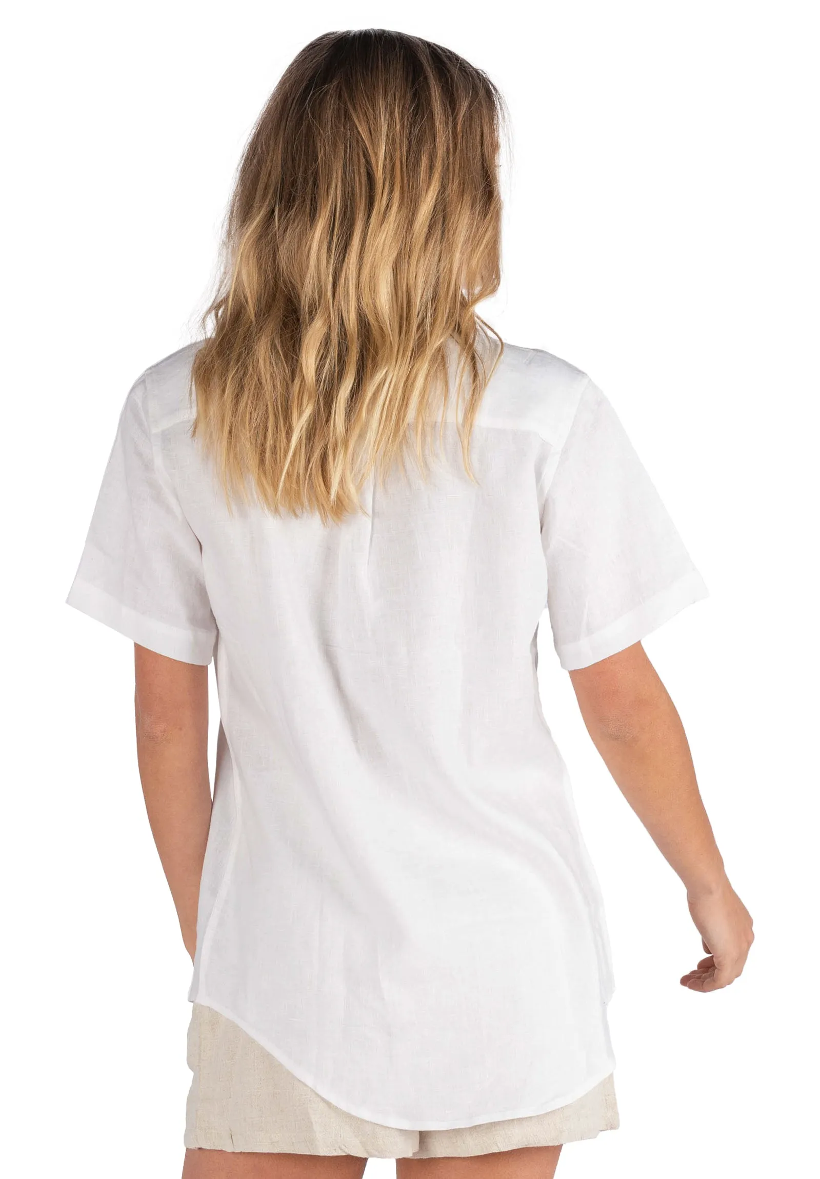 Revere SS White Linen T-shirt