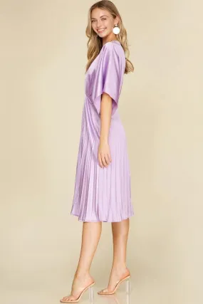 Satin Cascade Midi Dress