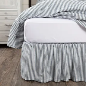 Sawyer Mill Blue Ticking Stripe King Bed Skirt 78x80x16