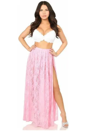 Sheer Lt Pink Lace Skirt