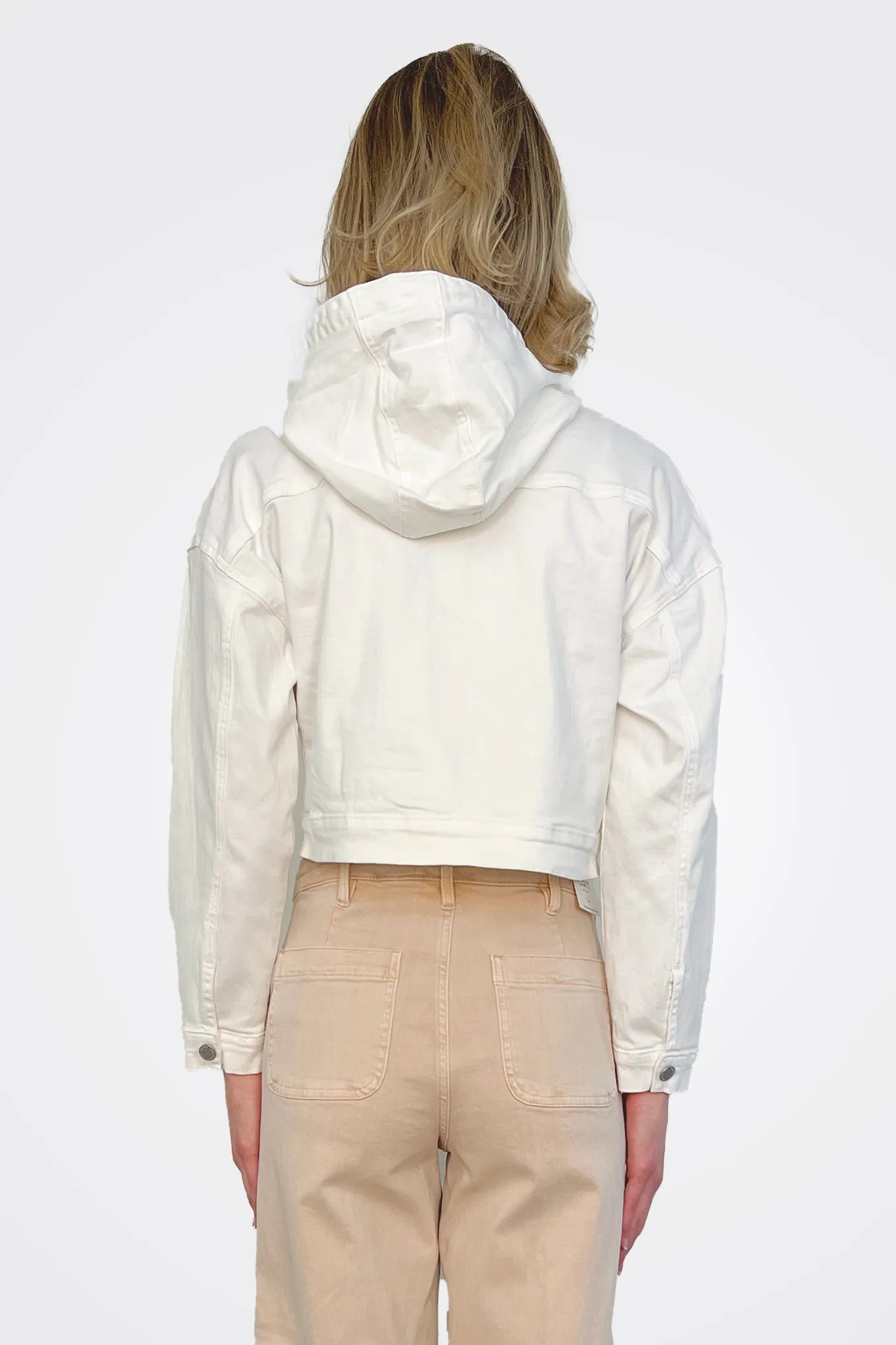 Short Denim Hoodie - Off White