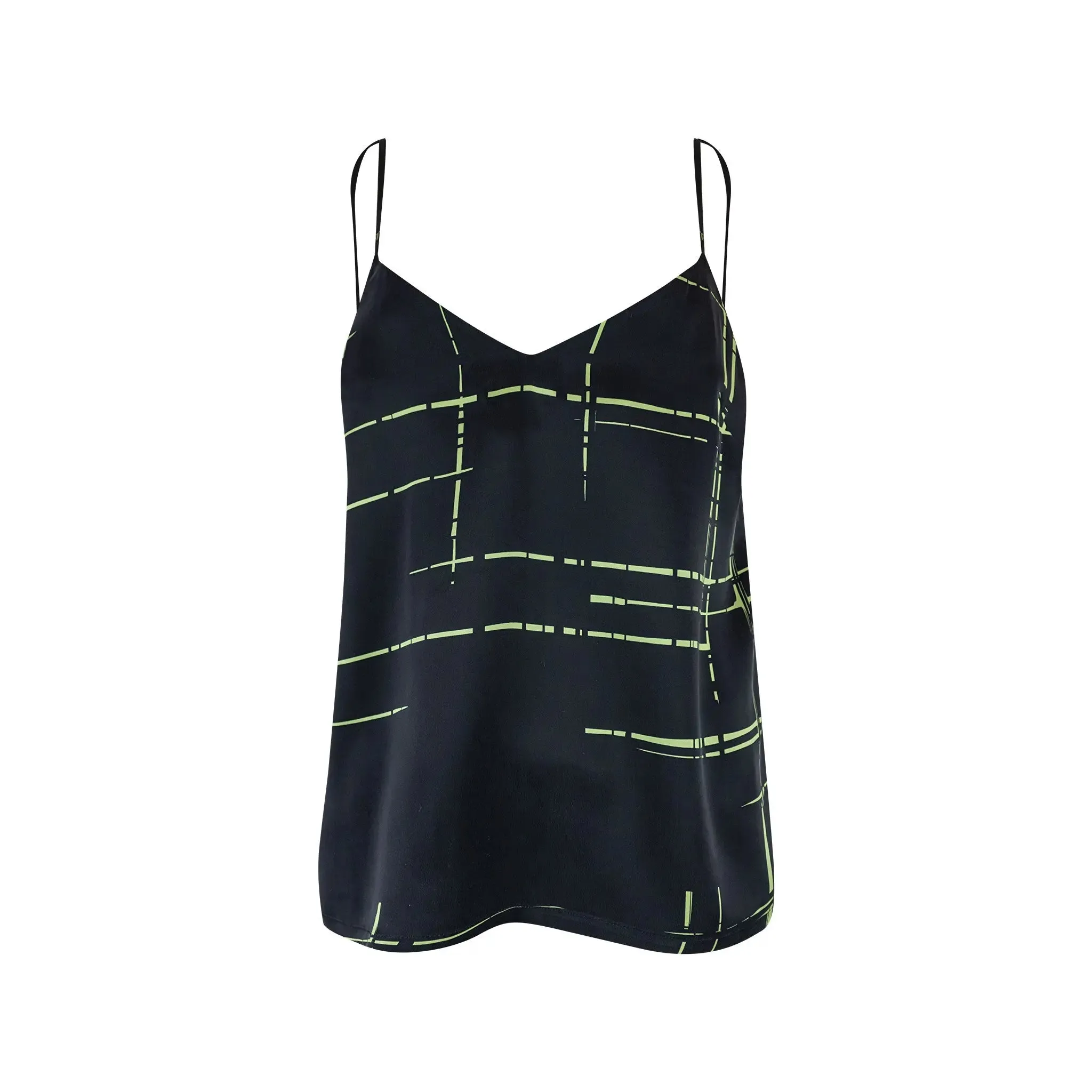 Silk Dreamscape Black Check Camisole