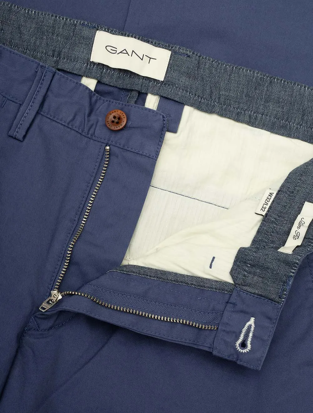 Slim Twill Chinos Dusty Navy