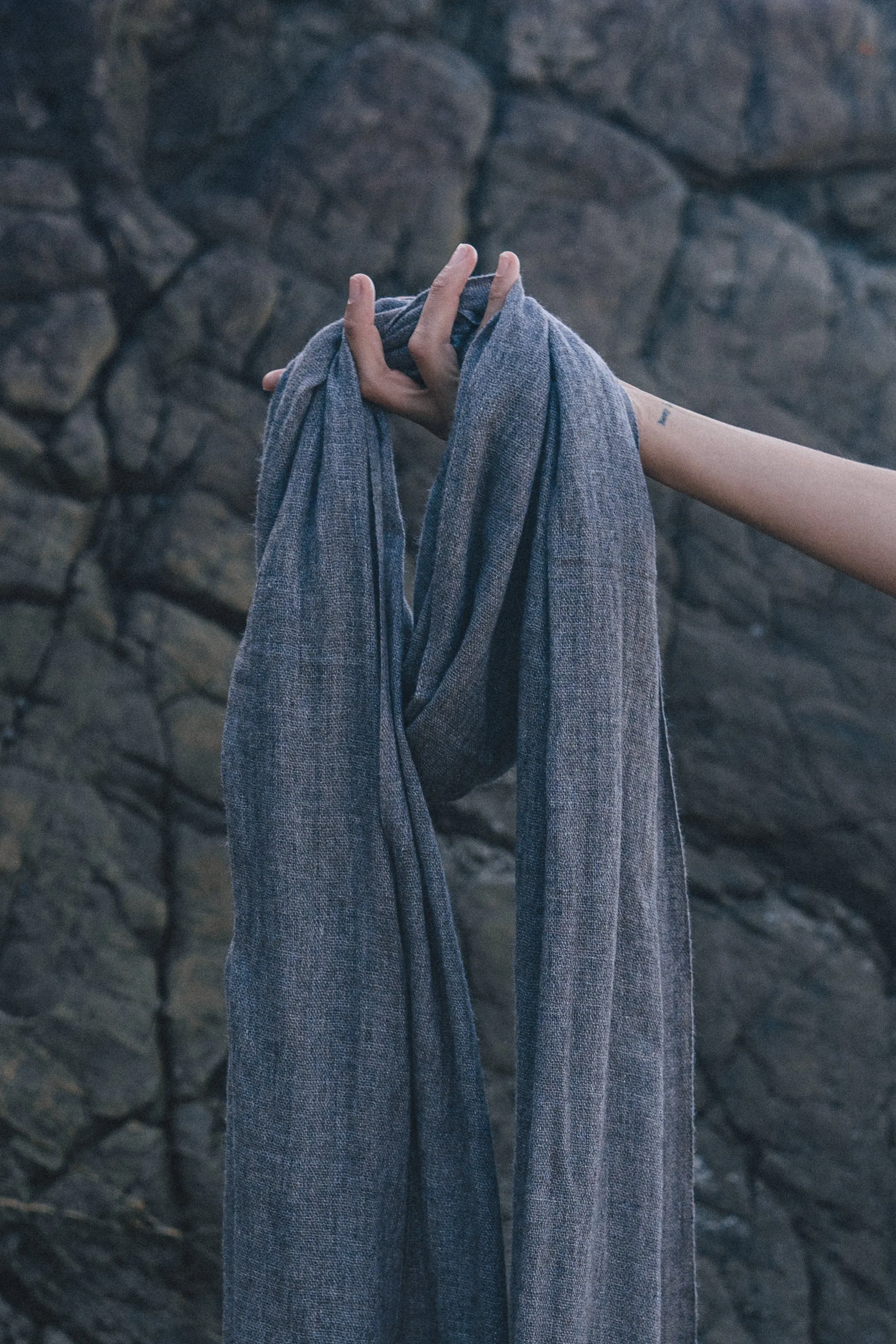 Smokey Grey Colour Cashmere Scarf