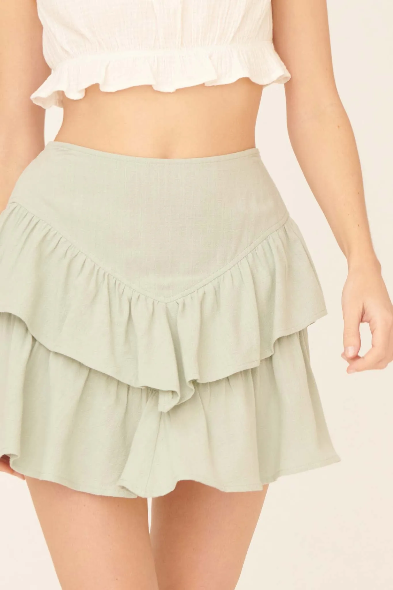 So Much Sass Tiered Ruffle Mini Skirt