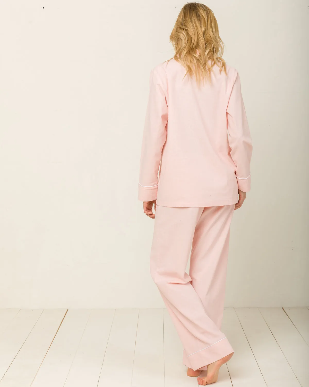 Sophia Linen-Mix Pyjama in Candy Rosé - Bottom