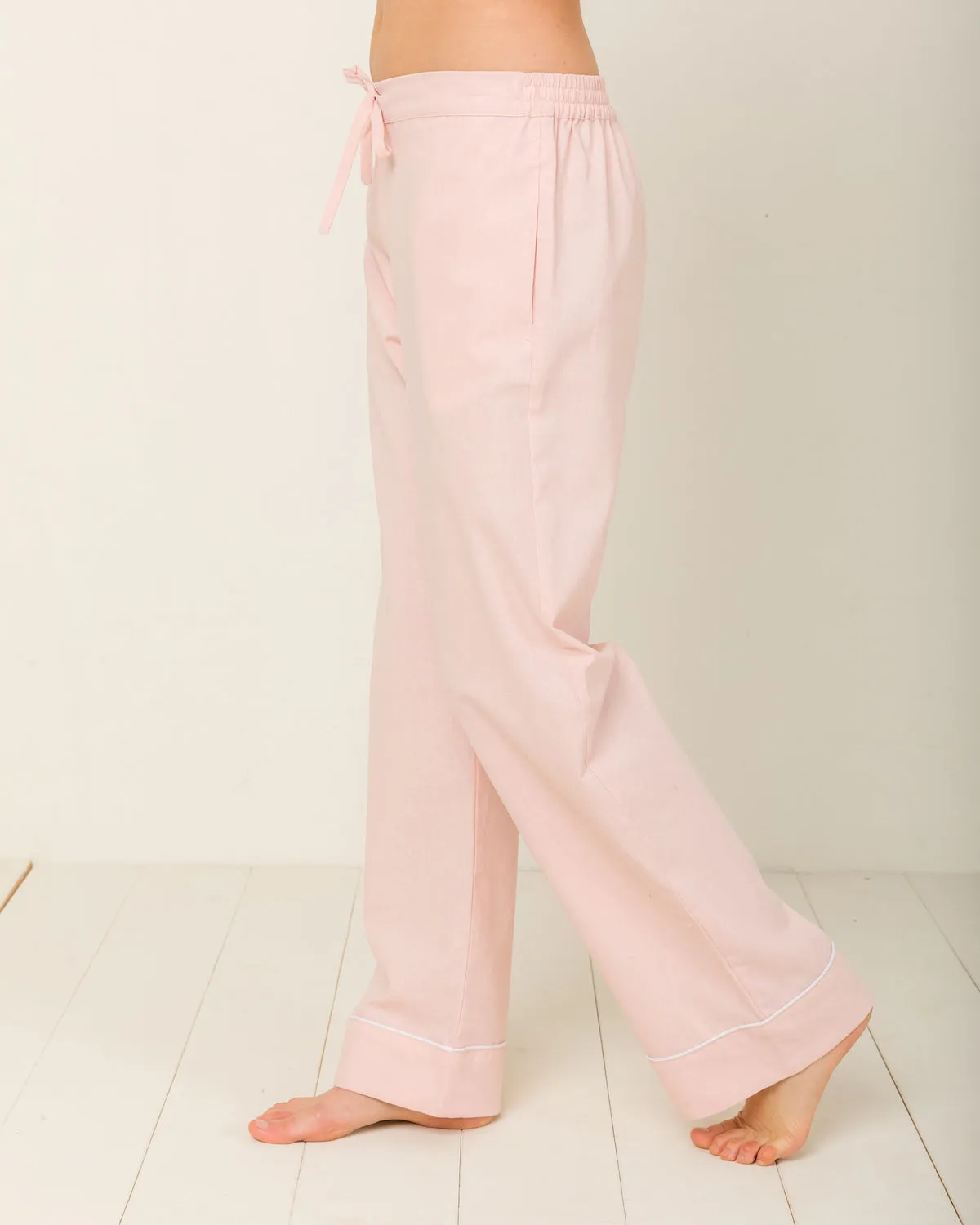 Sophia Linen-Mix Pyjama in Candy Rosé - Bottom