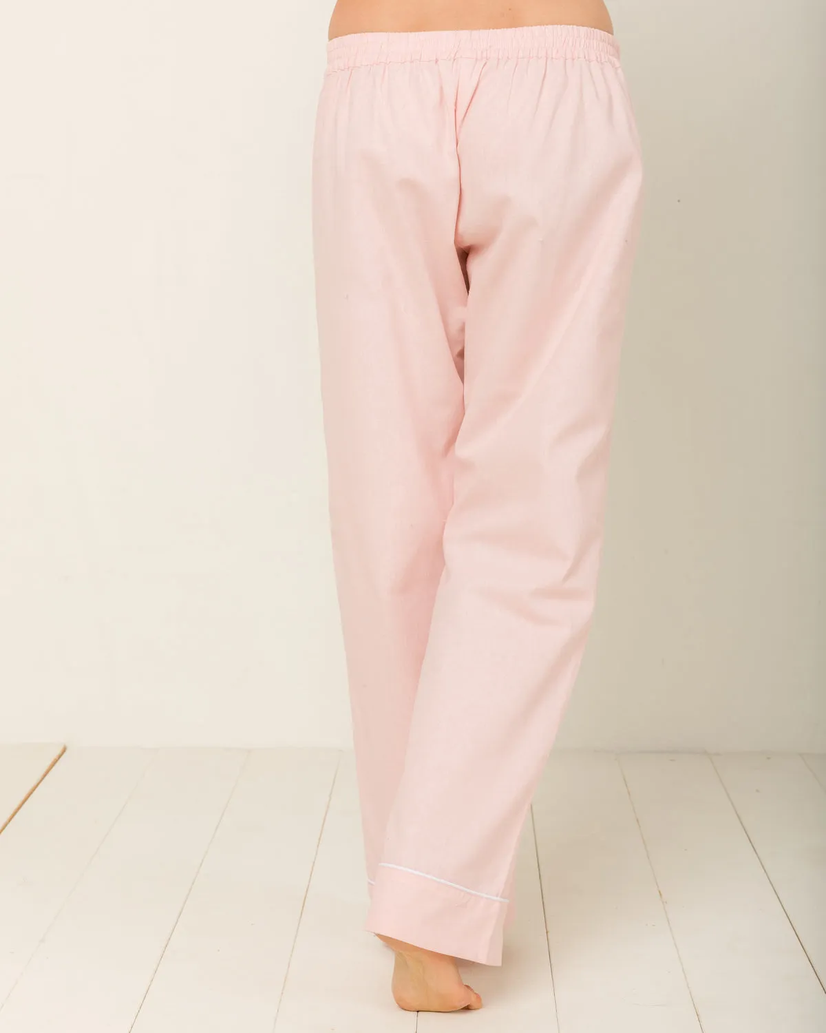 Sophia Linen-Mix Pyjama in Candy Rosé - Bottom