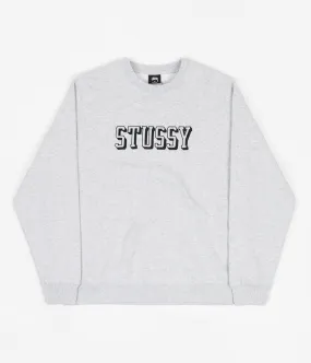 Stussy 3D Collegiate Applique Crewneck Sweatshirt - Ash Heather