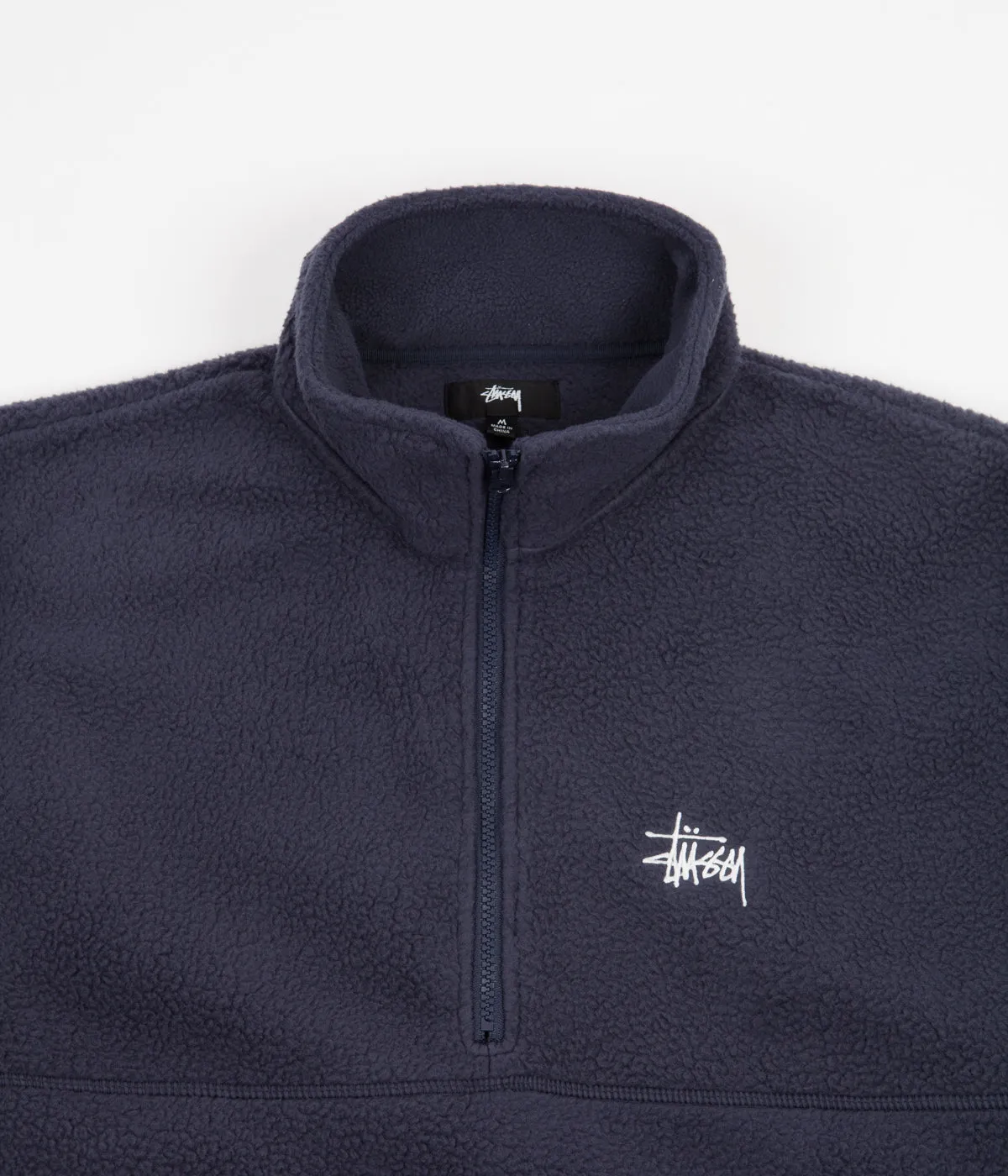 Stussy Half Zip Mock Neck Fleece - Navy