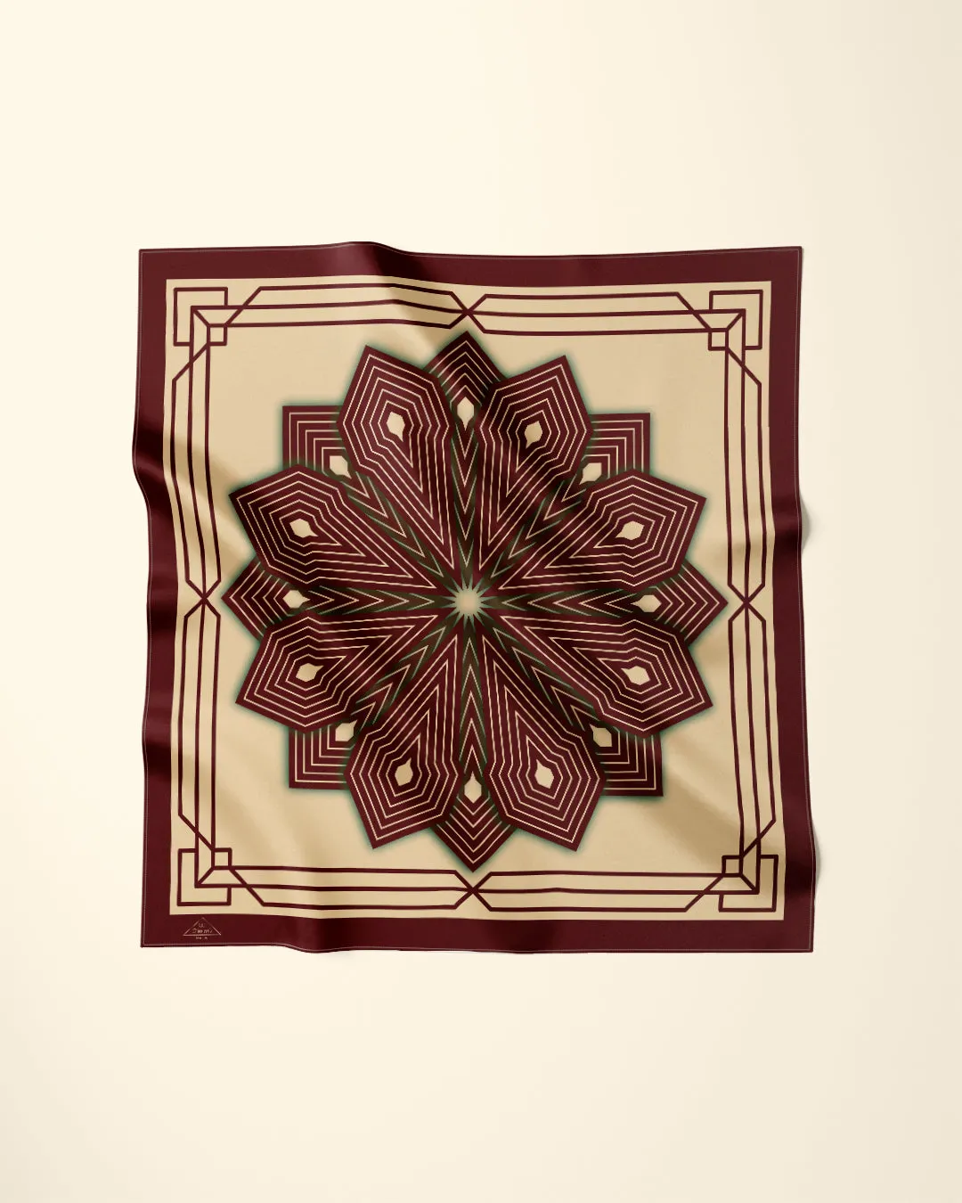 SUMATRA BROWN BEIGE Mandala Designer Silk Scarf