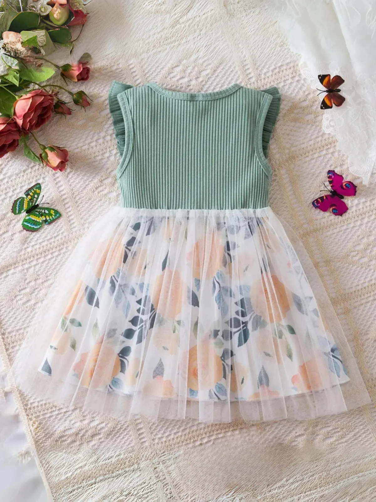 Summer Freshness Floral Tutu Dress