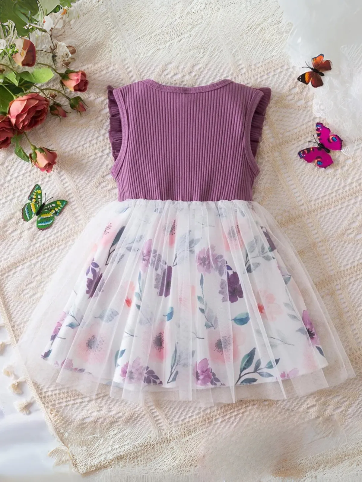 Summer Freshness Floral Tutu Dress