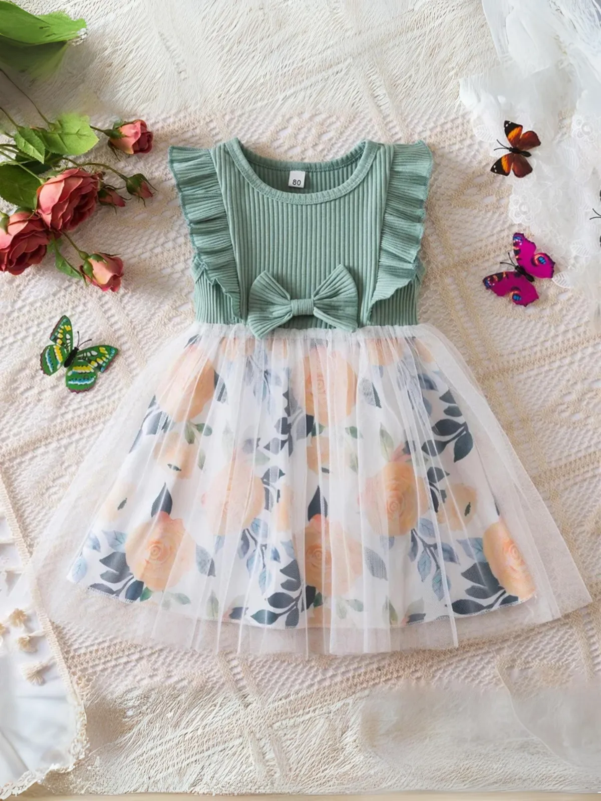 Summer Freshness Floral Tutu Dress