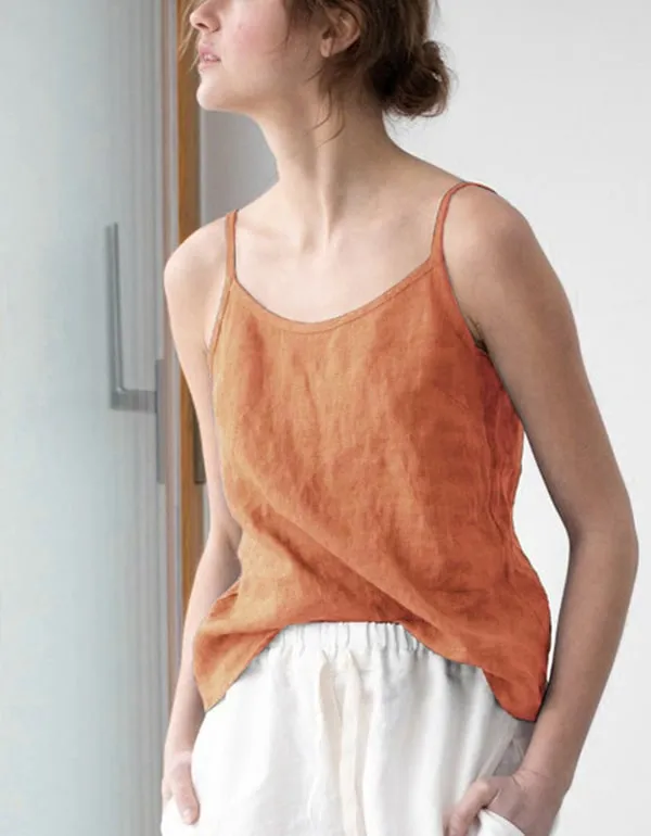 Summer V-neck Linen Camisole