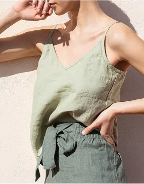 Summer V-neck Linen Camisole