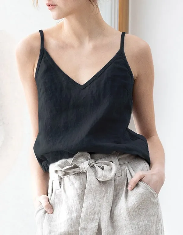 Summer V-neck Linen Camisole