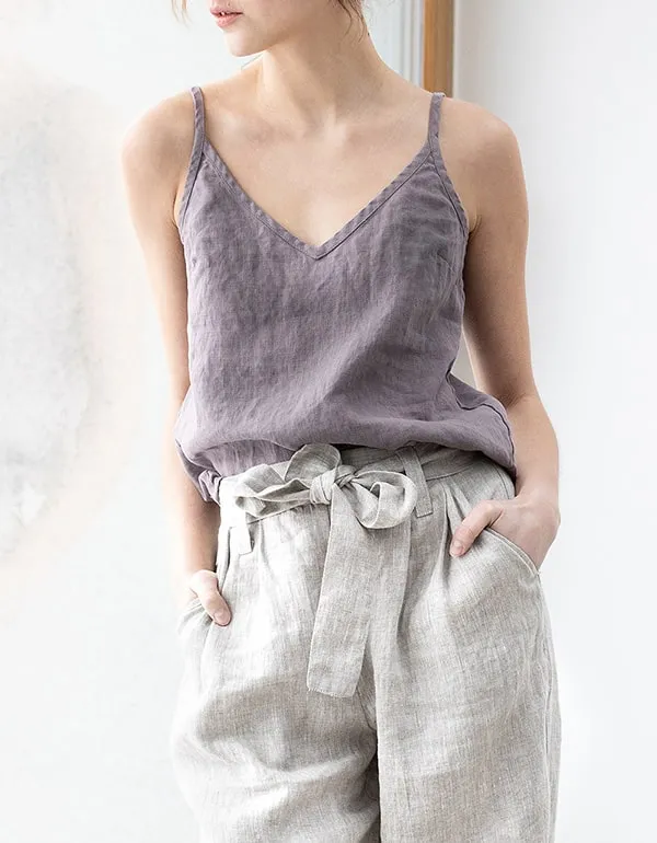 Summer V-neck Linen Camisole