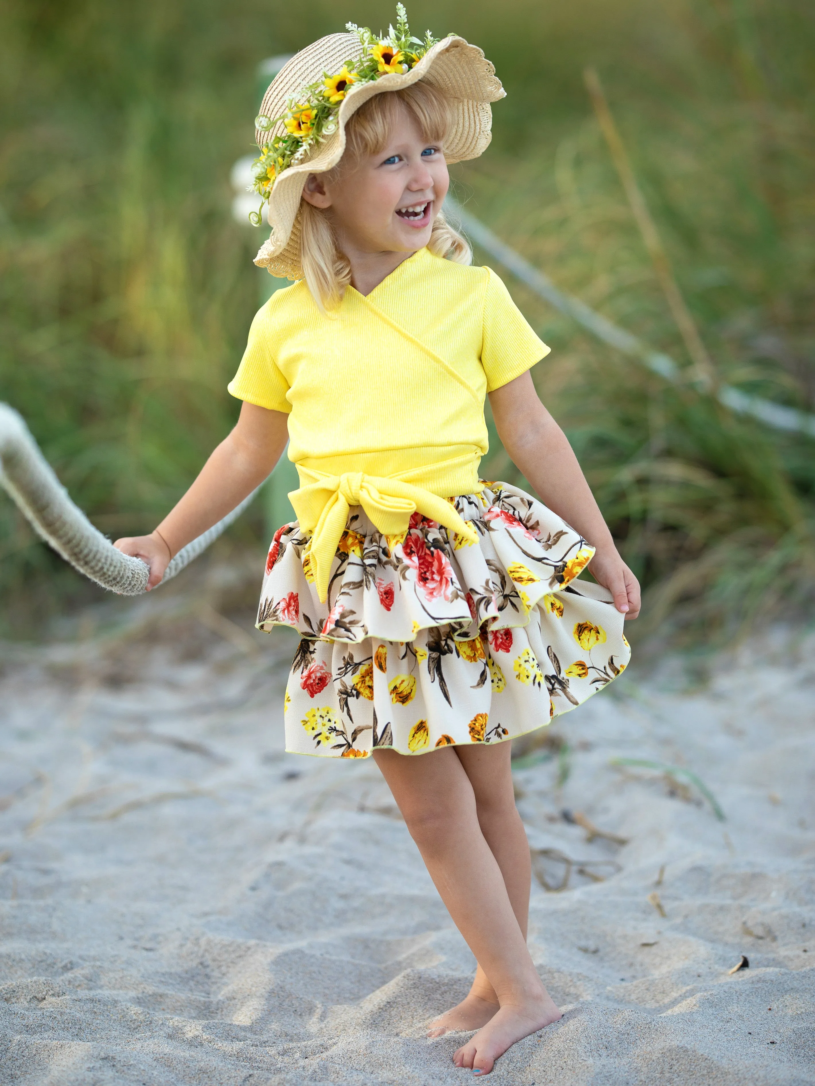 Sun Is Shining Tiered Ruffle Skirt Set