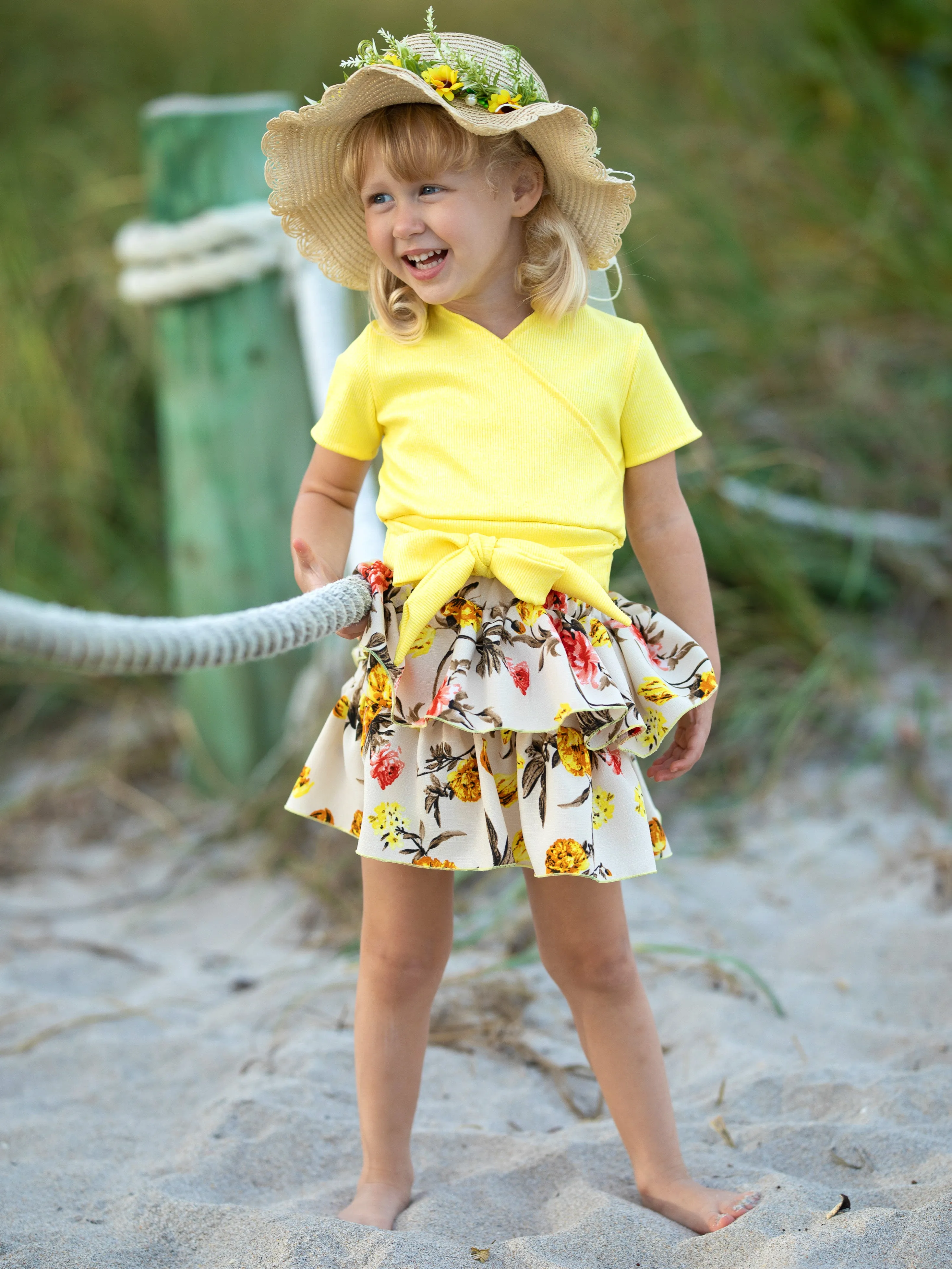 Sun Is Shining Tiered Ruffle Skirt Set