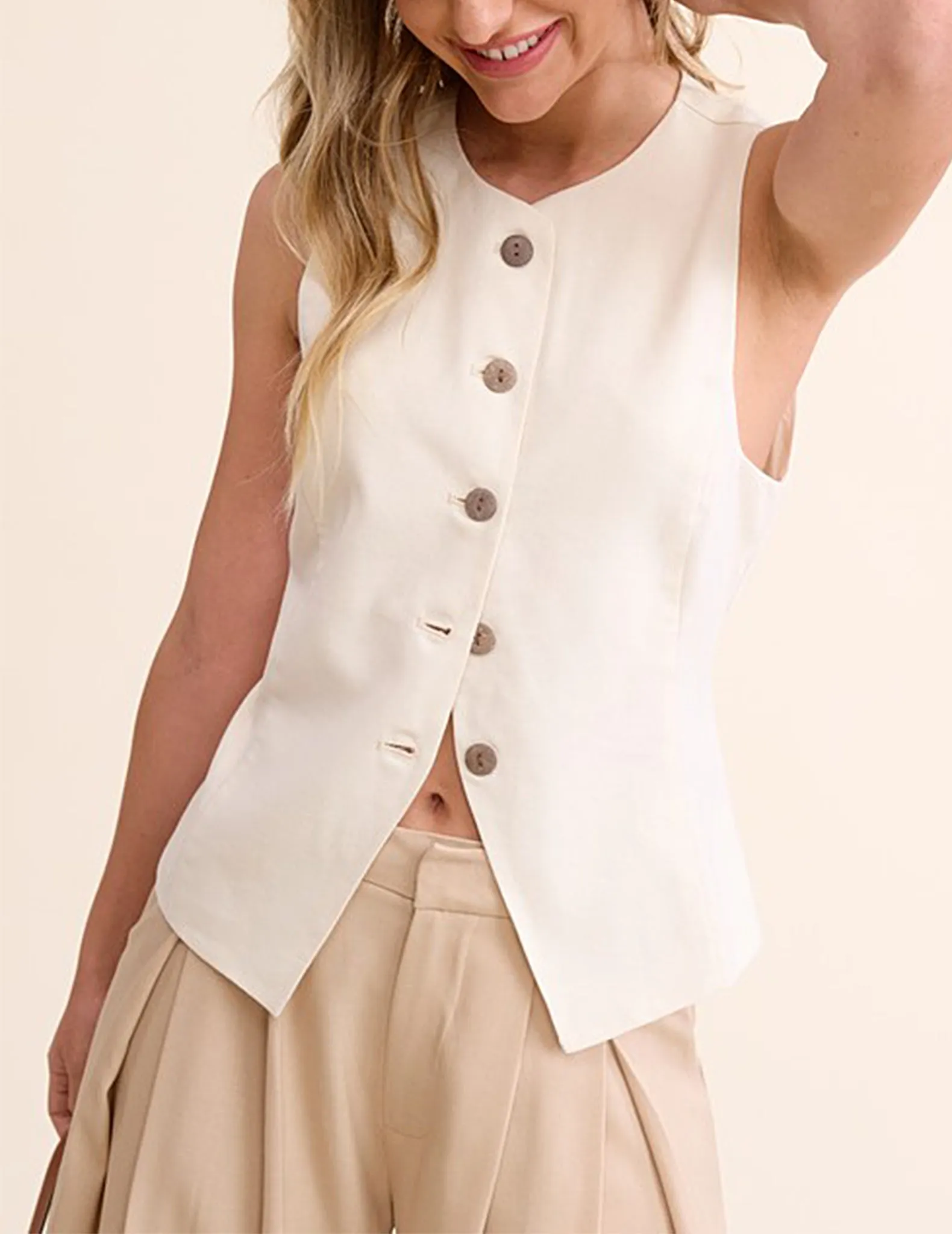 Tabitha Button Front Vest Top