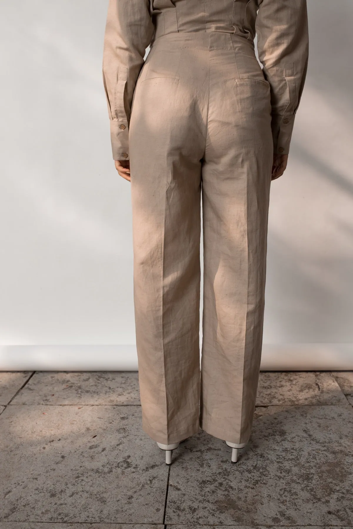 Tailored Pleated Hemp Cotton Pants