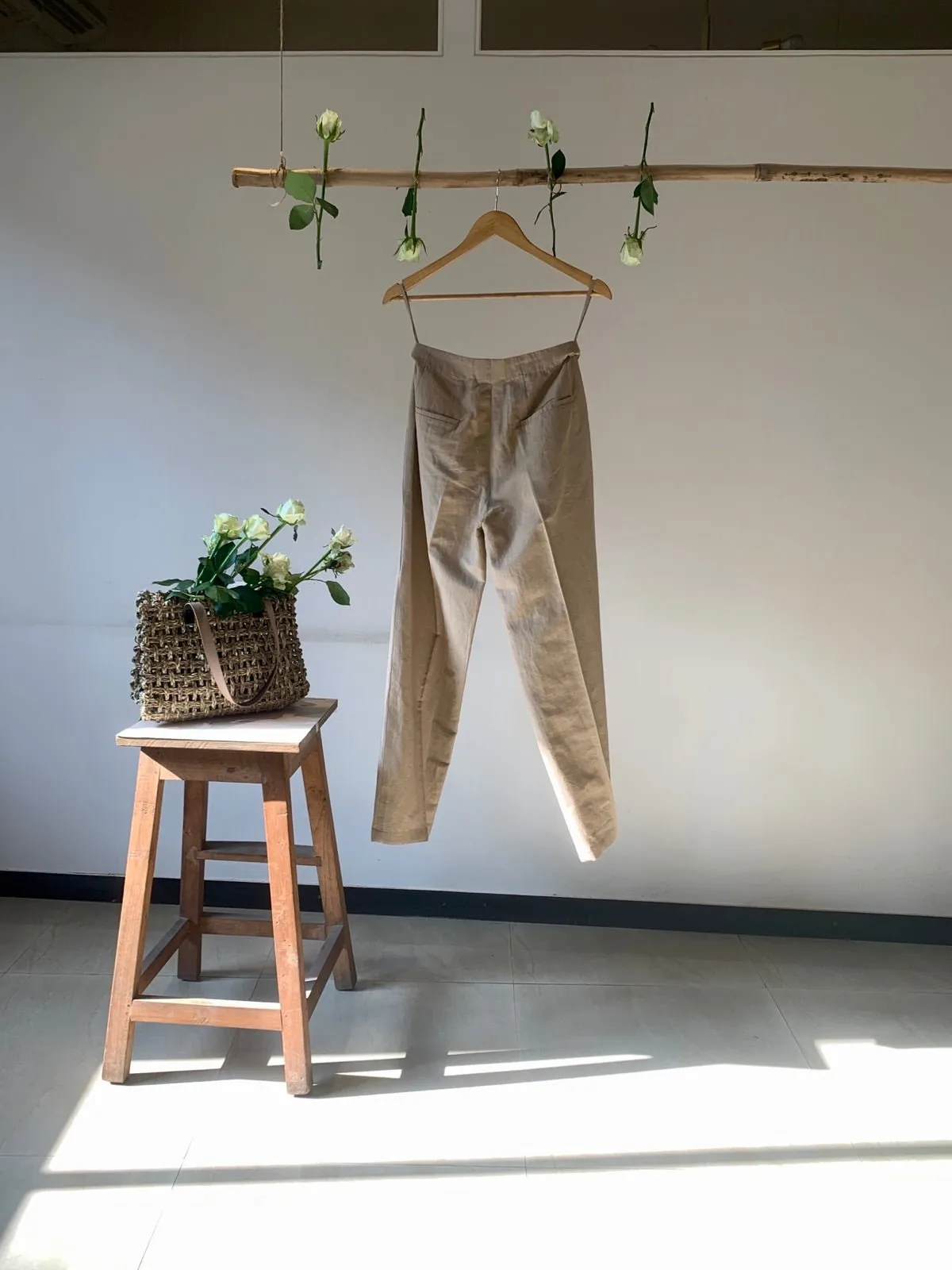 Tailored Pleated Hemp Cotton Pants