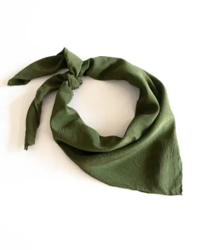 'The Classic' Washable Silk Scarf in Olive