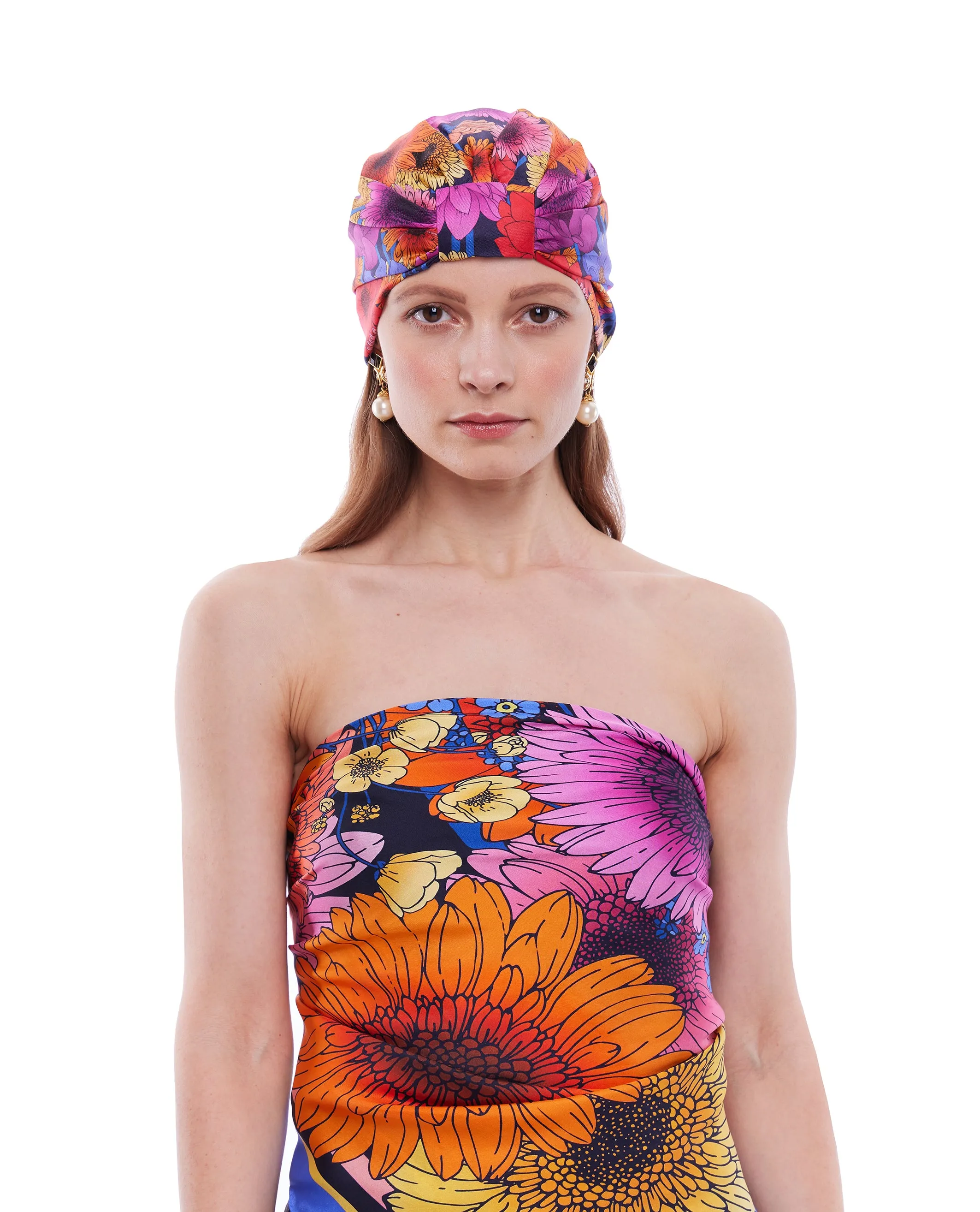 The Dahlia Garden Silk Turban