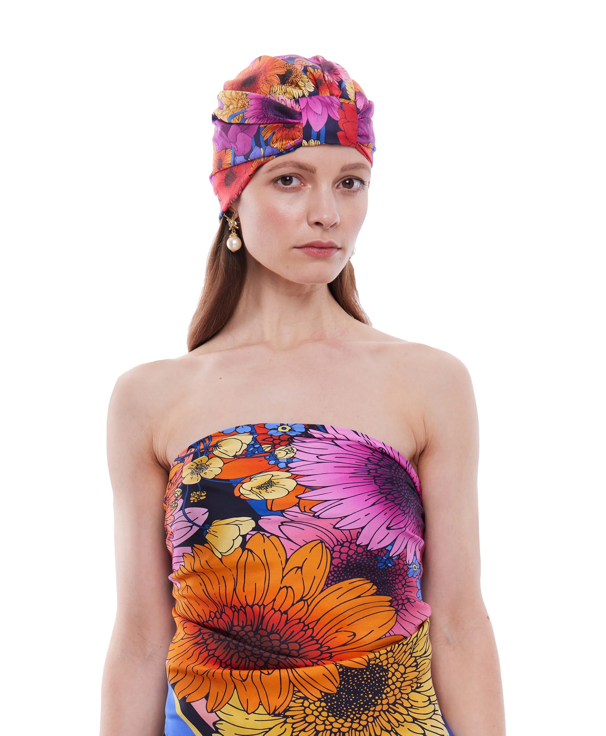 The Dahlia Garden Silk Turban