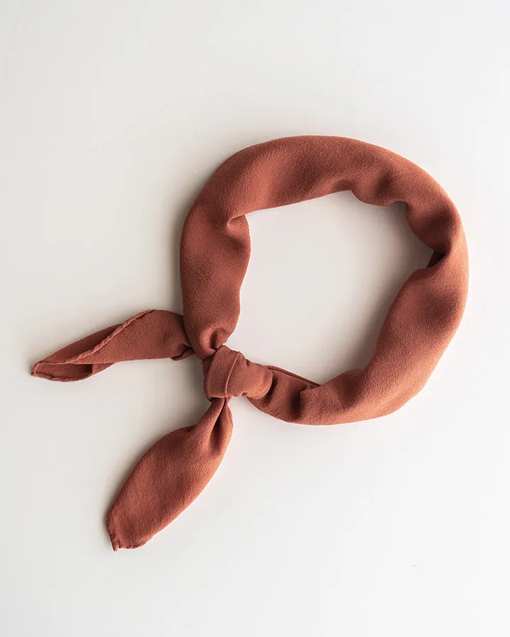 'The Scout' Washable Silk Scarf in Terra Cotta