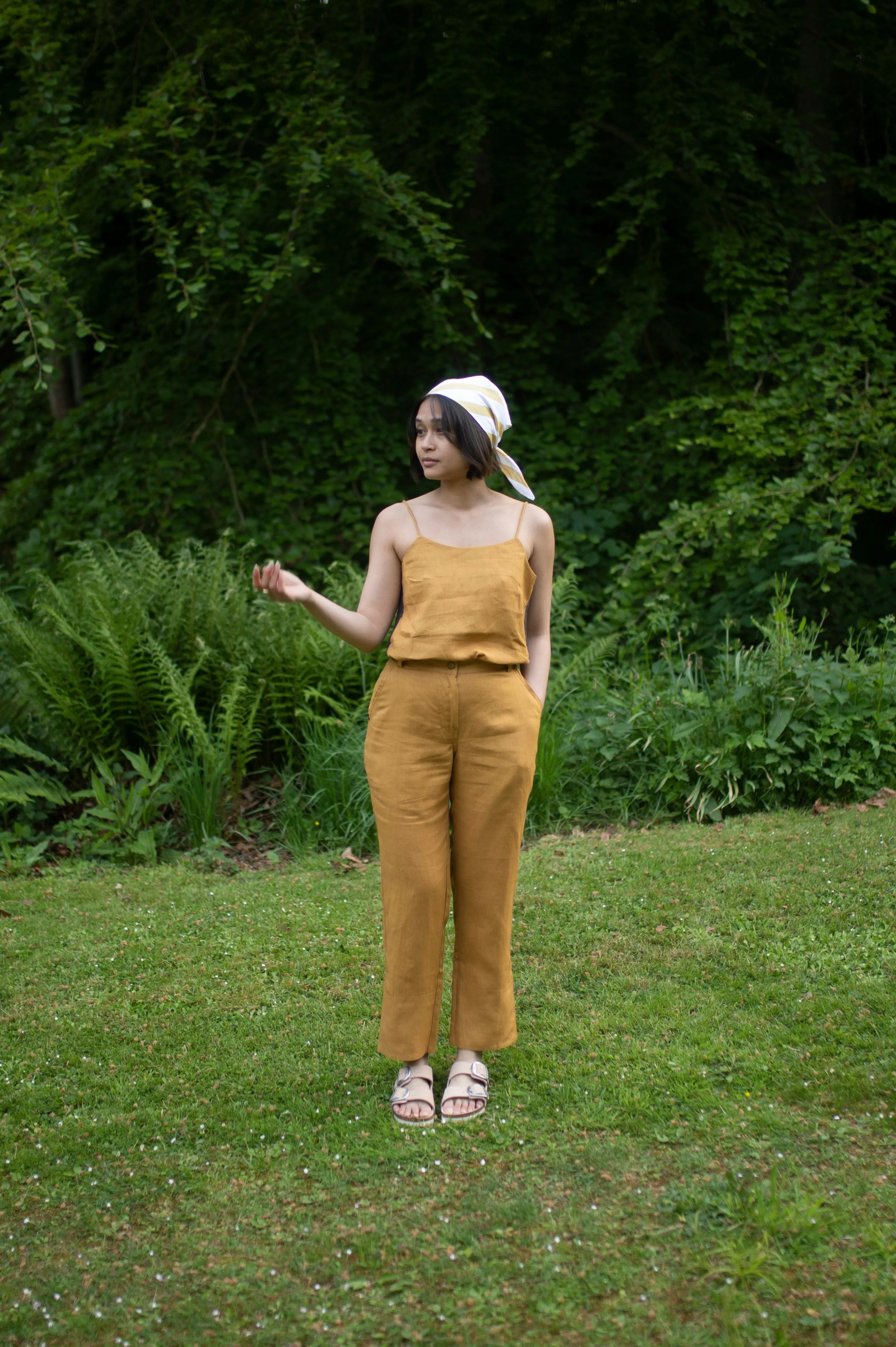 The Terra Tribe Mustard Dona Strap Top