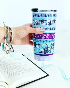 Travel Mug: Cozy Up Pattern - Skoshie the Cat