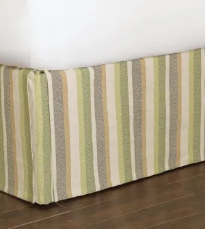 Tybee Green Striped Bed Skirt