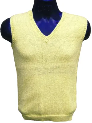 Unique Stylish Mellow Woolen Sleeveless Graminarts Knitting Sweater For Men