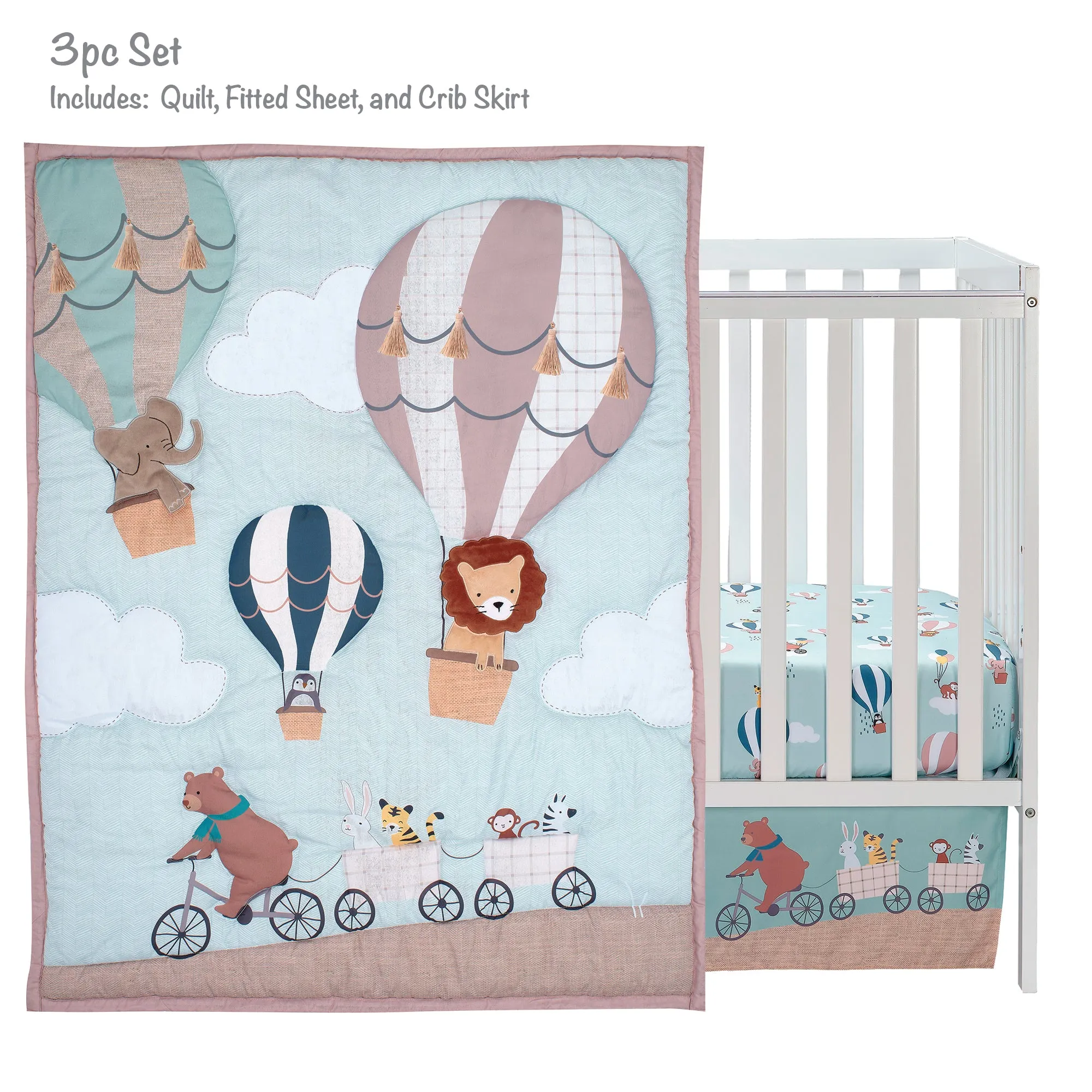 Up Up & Away 3-Piece Crib Bedding Set