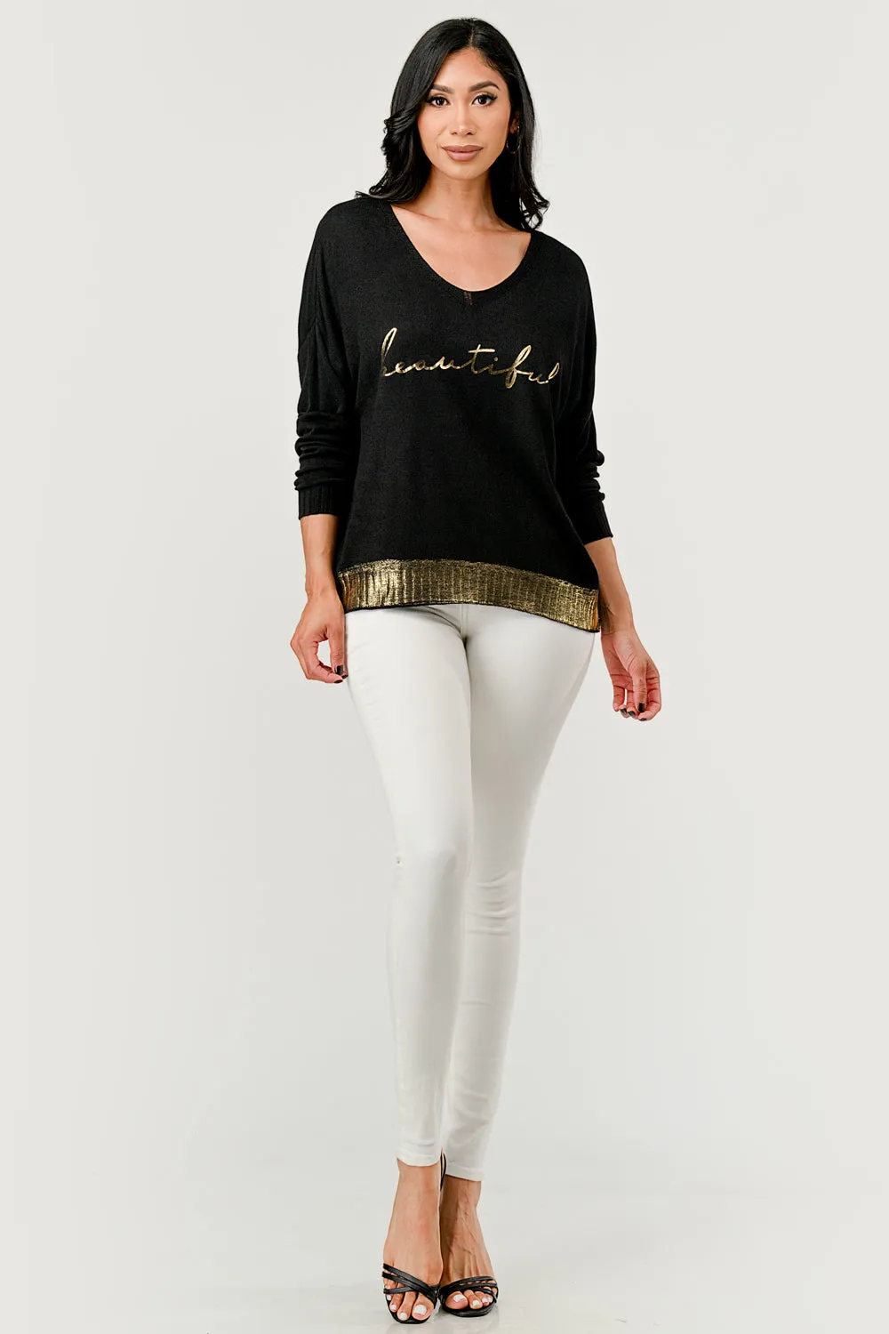 V Neck Beautiful Modal Sweater